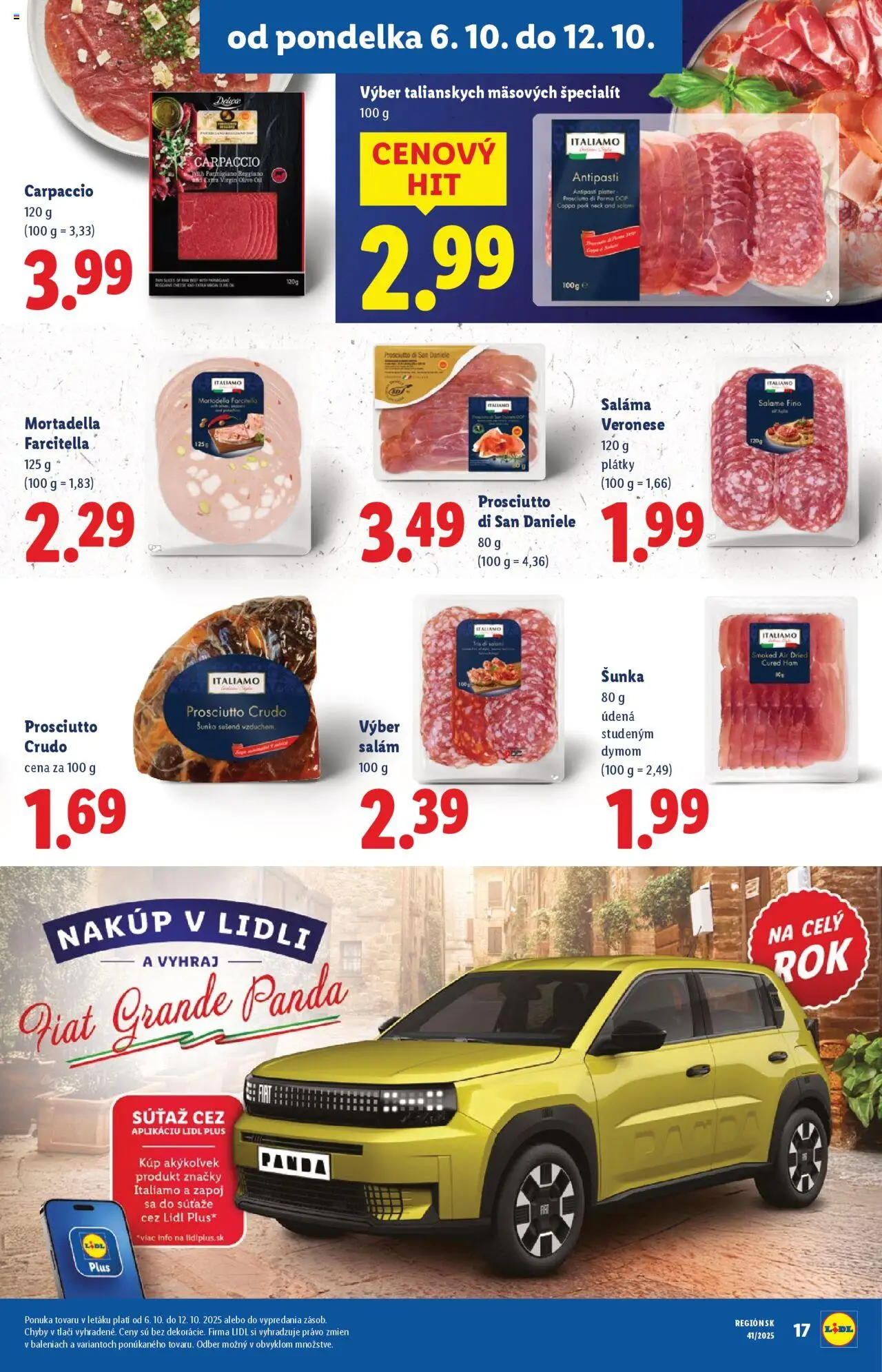 Nové Lidl akcie – leták je platný od 09.10.2025 | Strana: 57 | Produkty: Saláma, Šunka