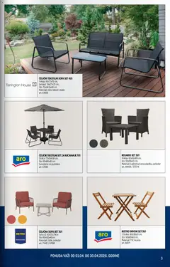 Metro katalog Nameštaj za baštu i dom - pregled Metro kataloga - važi od 01.04.2026 | Strana: 3 | Proizvode: Sofa, Fotelja, Sto, Suncobran