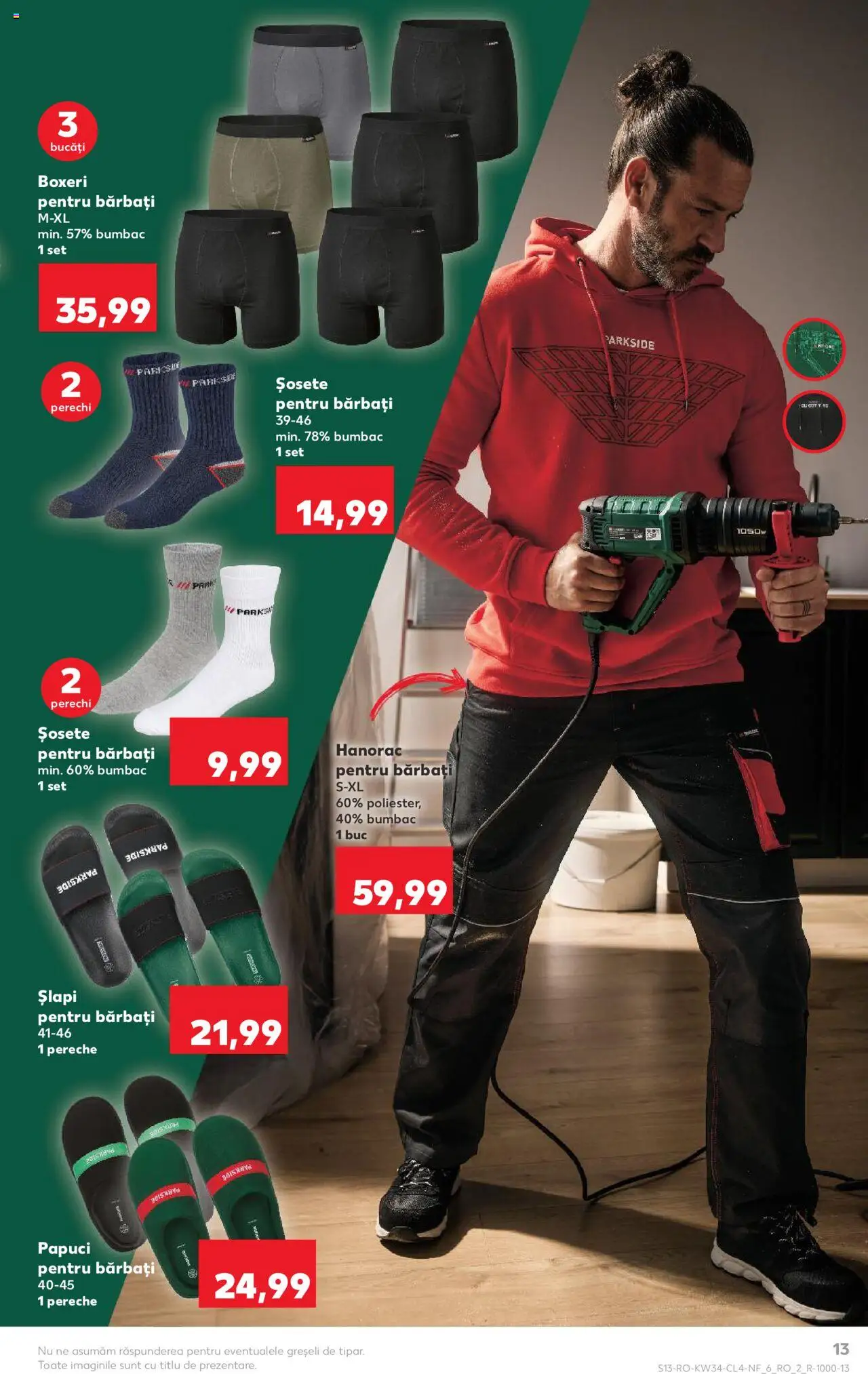Catalog Kaufland - București – valabil de la 20.08.2025 | Pagină: 13 | Produse: Șosete, Boxeri, Papuci, Șlapi