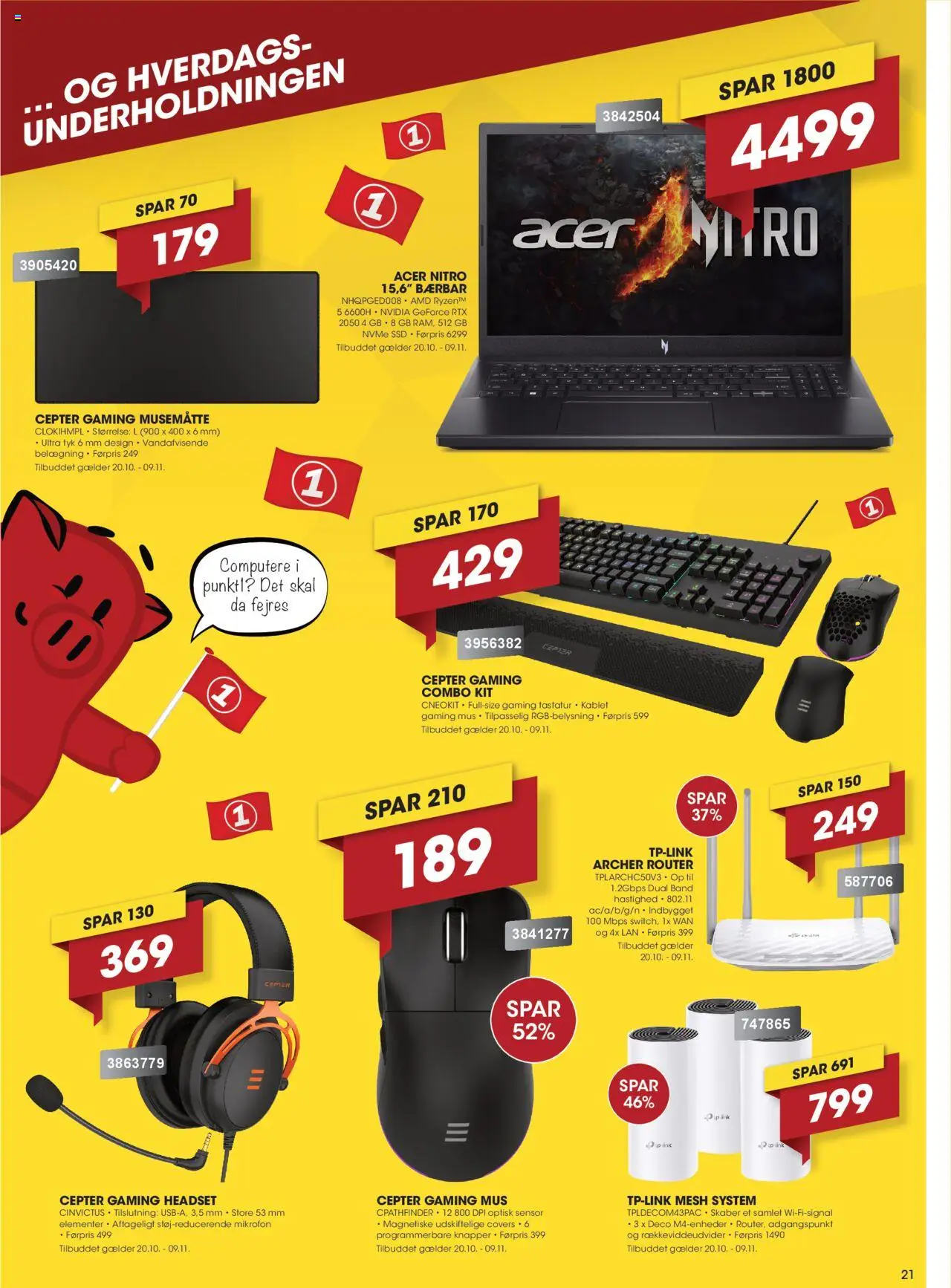 Punkt1 tilbudsavis – gyldig fra 20.10.2025 | Side: 21 | Produkter: Computere, Mus, Mikrofon, Router