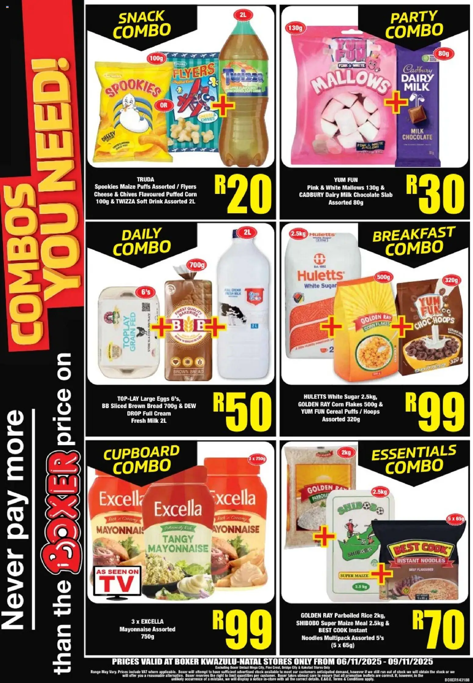 New Boxer catalogue – valid from 06.11.2025 | Page: 4 | Products: Milk, Bread, Chocolate, Flakes