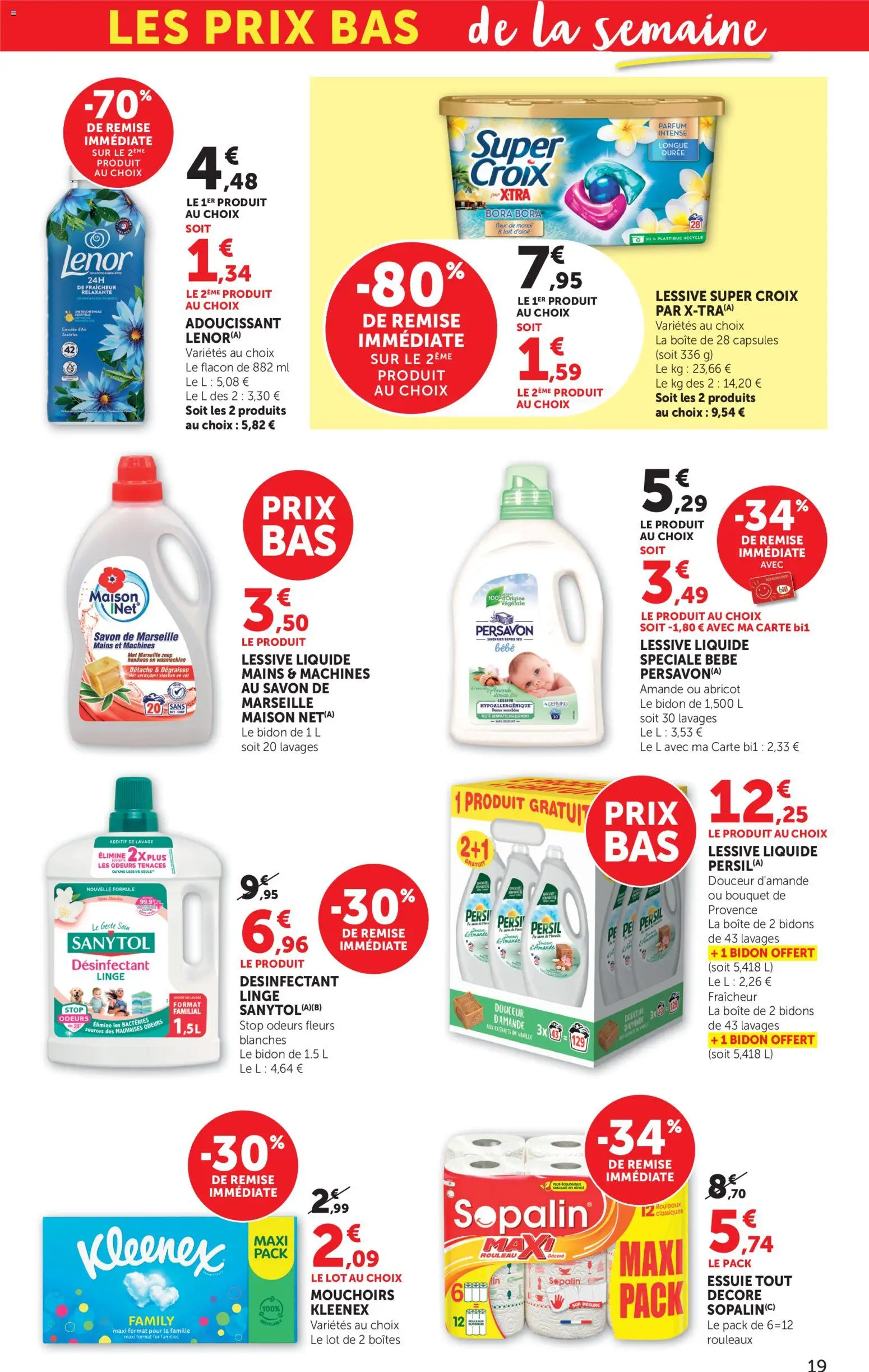 {H1} | Page: 19 | Produits: Persil, Adoucissant, Lessive, Lait