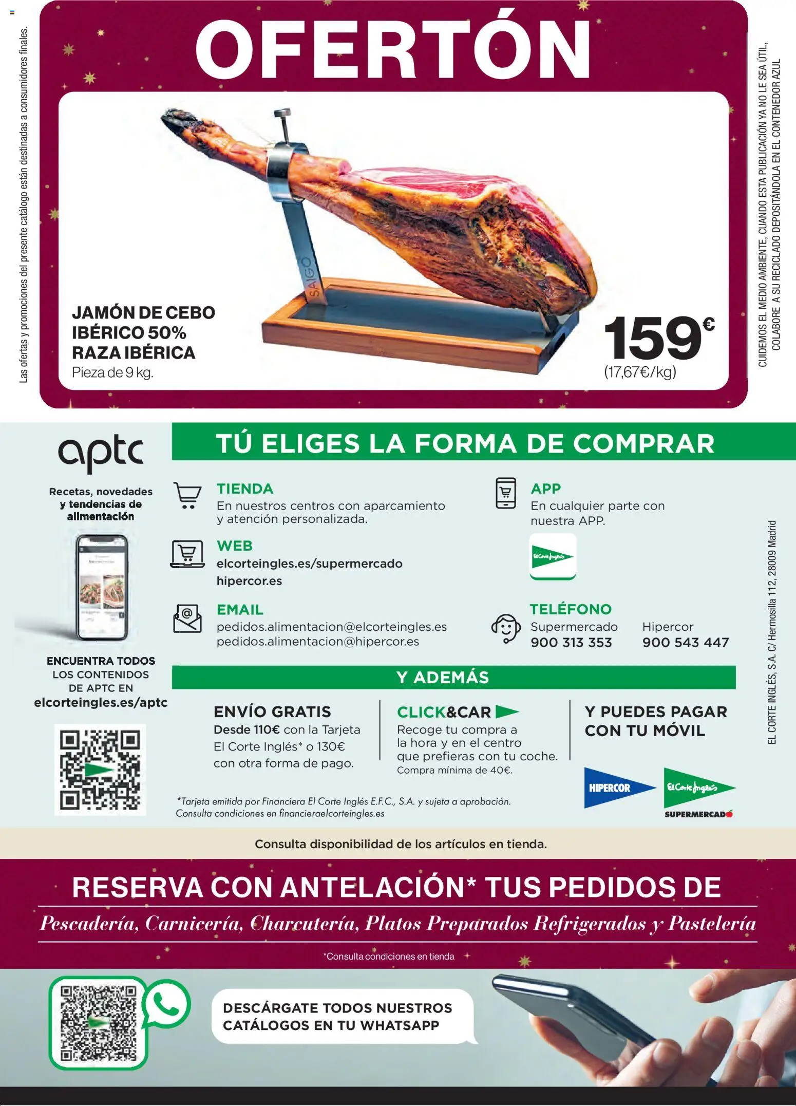 El Corte Inglés ofertas │ válido desde el 18.12.2025 | Página: 45 | Productos: Jamón, Teléfono
