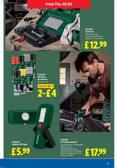 Preview of Lidl - February to March valid from 26.02.2026 | Page: 17 | Products: Socket, Battery, Oil, Fariinisokeri