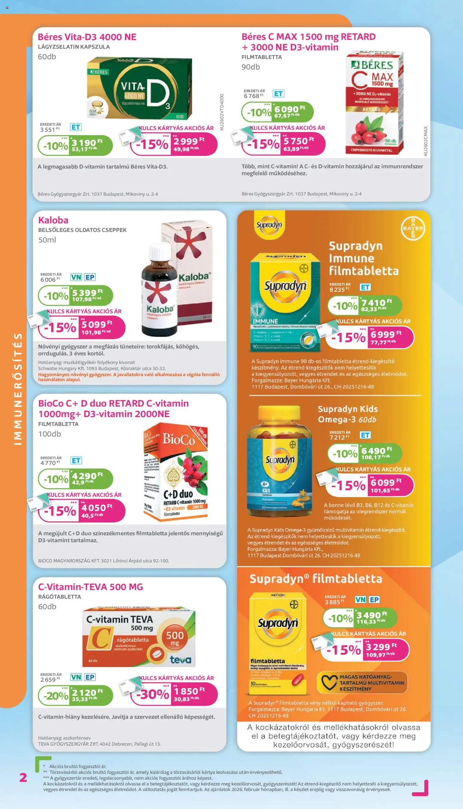 Kulcs Patika akciós ujság - amely érvényes a következő dátumtól: 01.02.2026 | Oldal: 2 | Termékek: Multivitamin