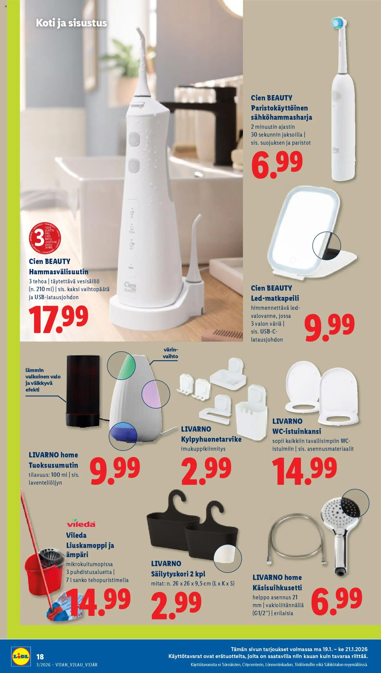 Lidl tarjoukset - Rovaniemi – voimassa 15.01.2026 alkaen | Sivu: 24 | Tuotteet: Sähköhammasharja, Ämpäri, WC, Paristot