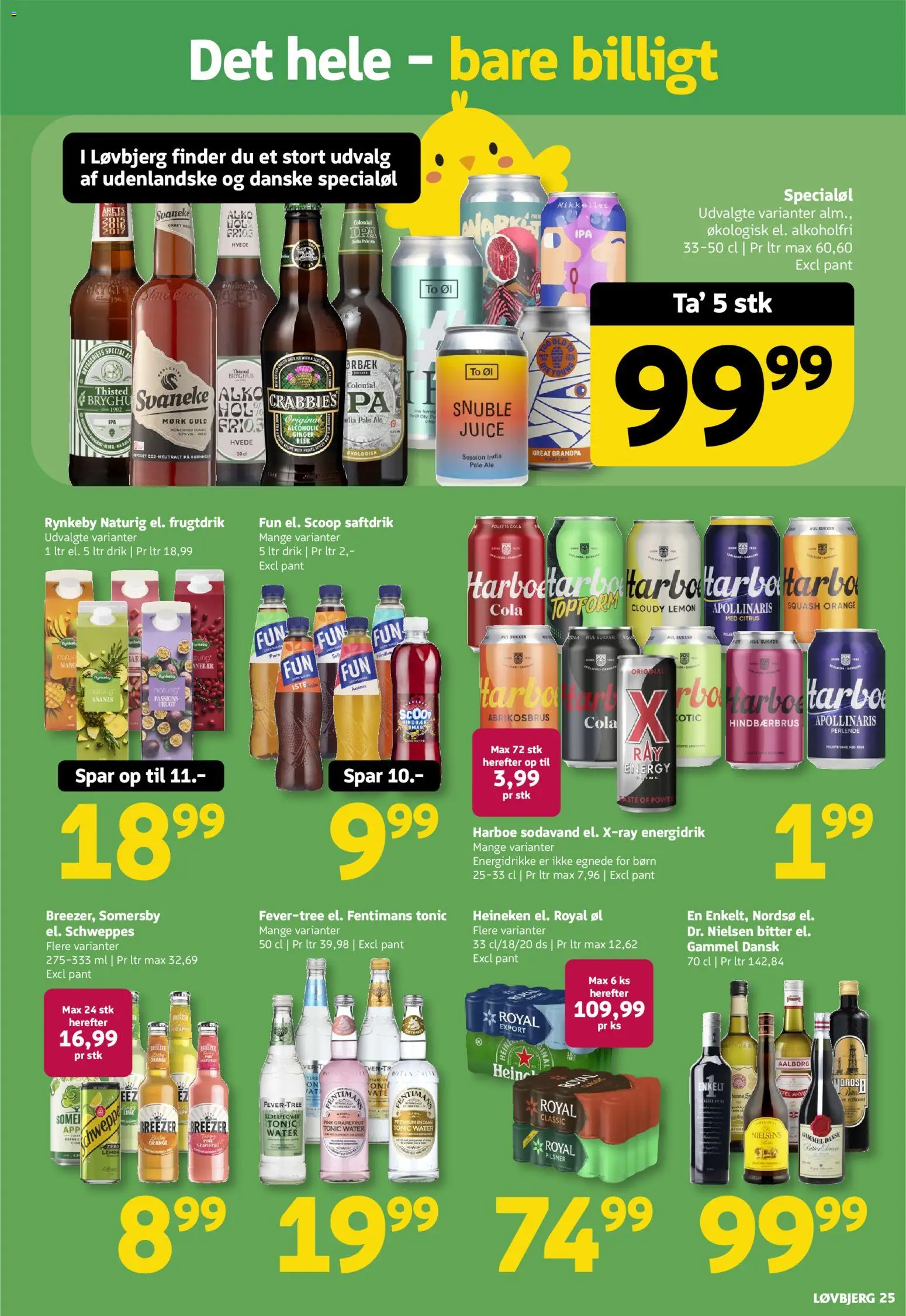 Løvbjerg tilbudsavis – gyldig fra 27.03.2026 | Side: 25 | Produkter: Juice, Øl, Squash, Hindbær