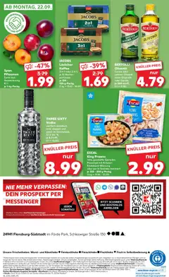 JACOBS Löslicher Kaffee, 3 in 1 oder 2 in 1, je 10 Becher-portionen je 120 - 124-g-Packg. – gültig ab 18.09.2025 | Seite: 46 | Produkte: Pflaumen, Olivenol, Fisch, Vodka