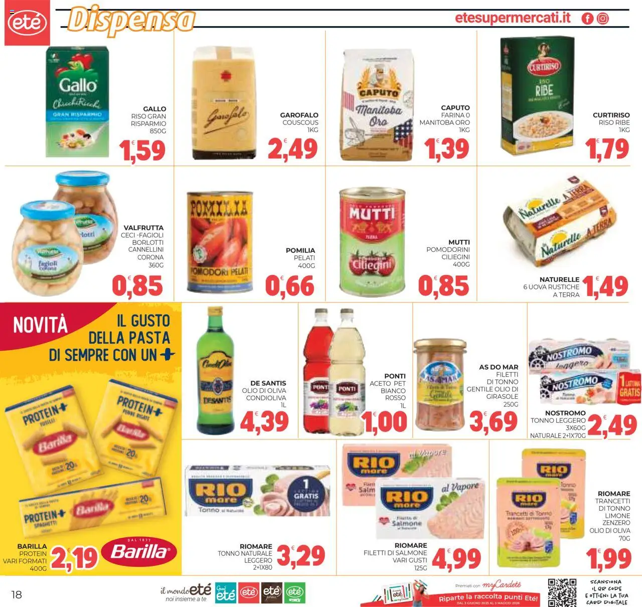 Volantino Eté del 05.08.2025 | Pagina: 18 | Prodotti: Uova, Salmone, Riso, Ceci