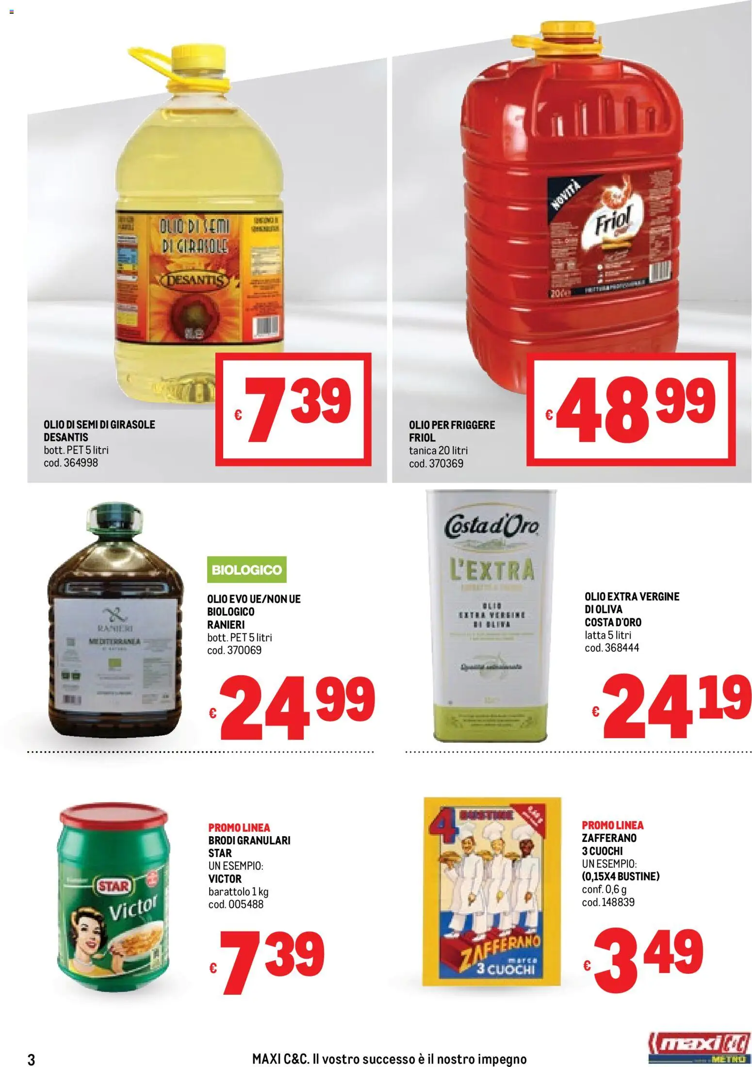 Volantino Metro del 06.11.2025 | Pagina: 3 | Prodotti: Olio, Tanica, Olio per friggere, Olio di semi di girasole