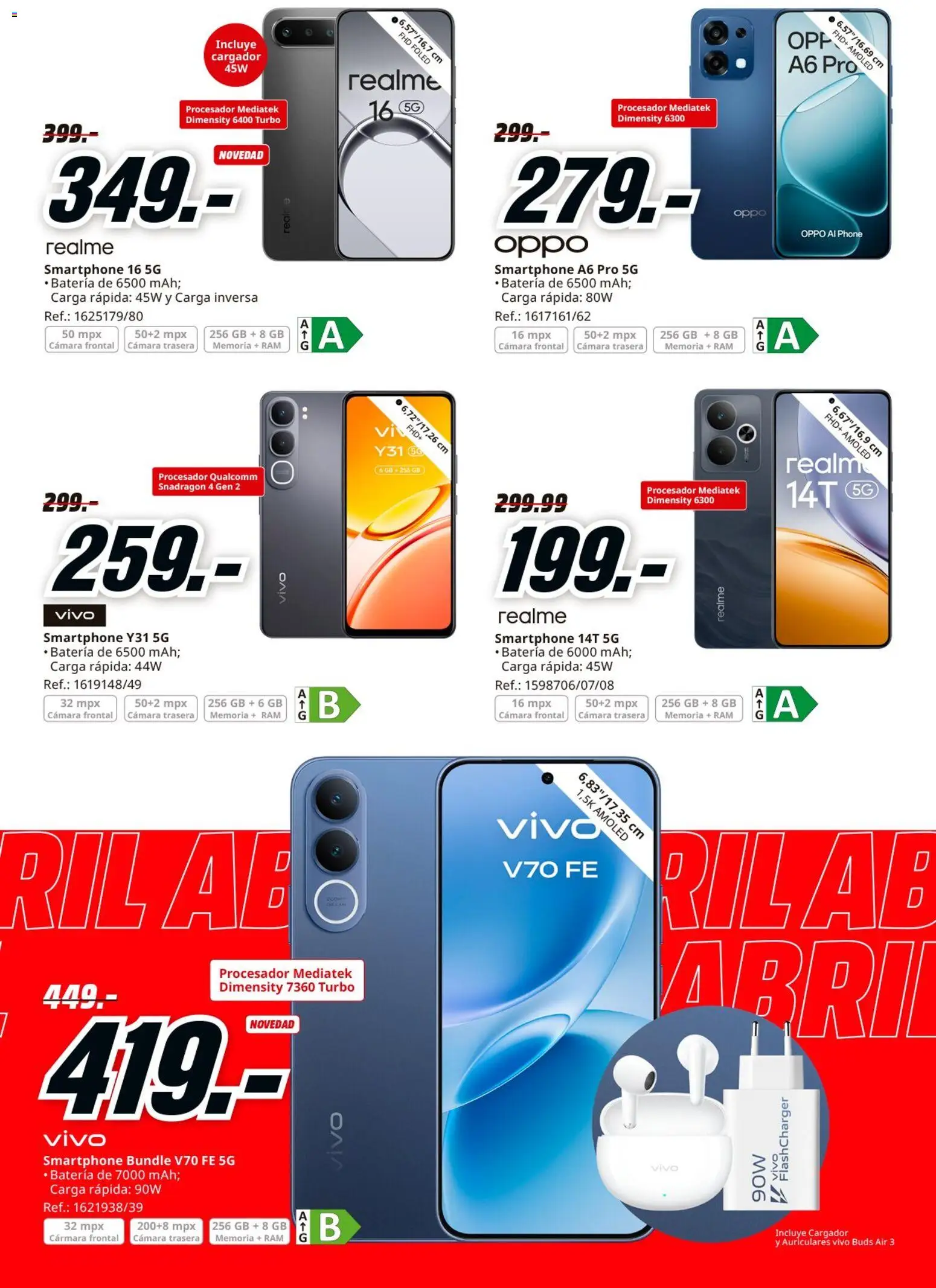 Media Markt folleto │ válido desde el 23.04.2026 | Página: 8 | Productos: Smartphone, Auriculares, Cámara, Batería