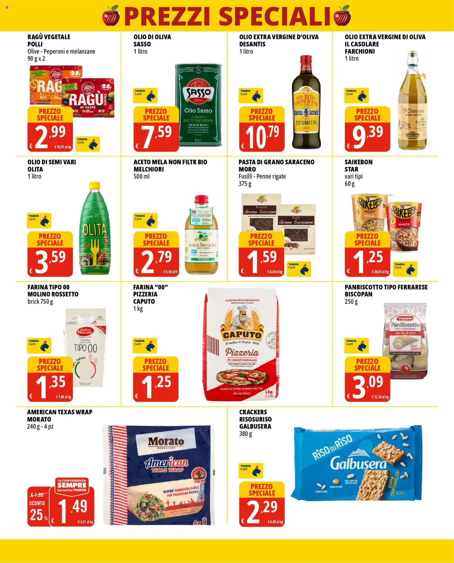 Volantino Tigros del 12.11.2025 | Pagina: 4 | Prodotti: Riso, Crackers, Fusilli, Olio extra vergine