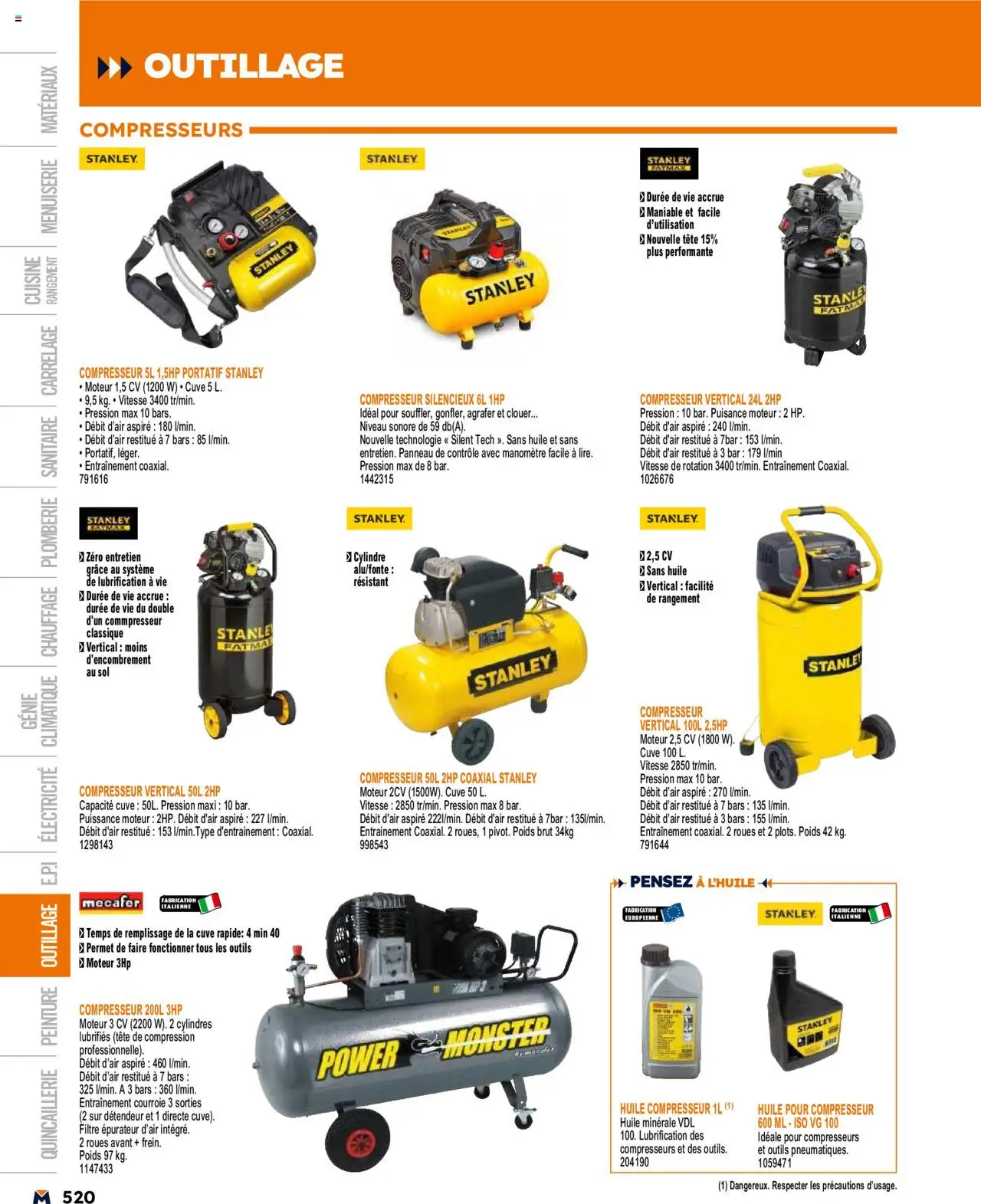  | Page: 520 | Produits: Filtre, Poids, Manomètre, Compresseurs