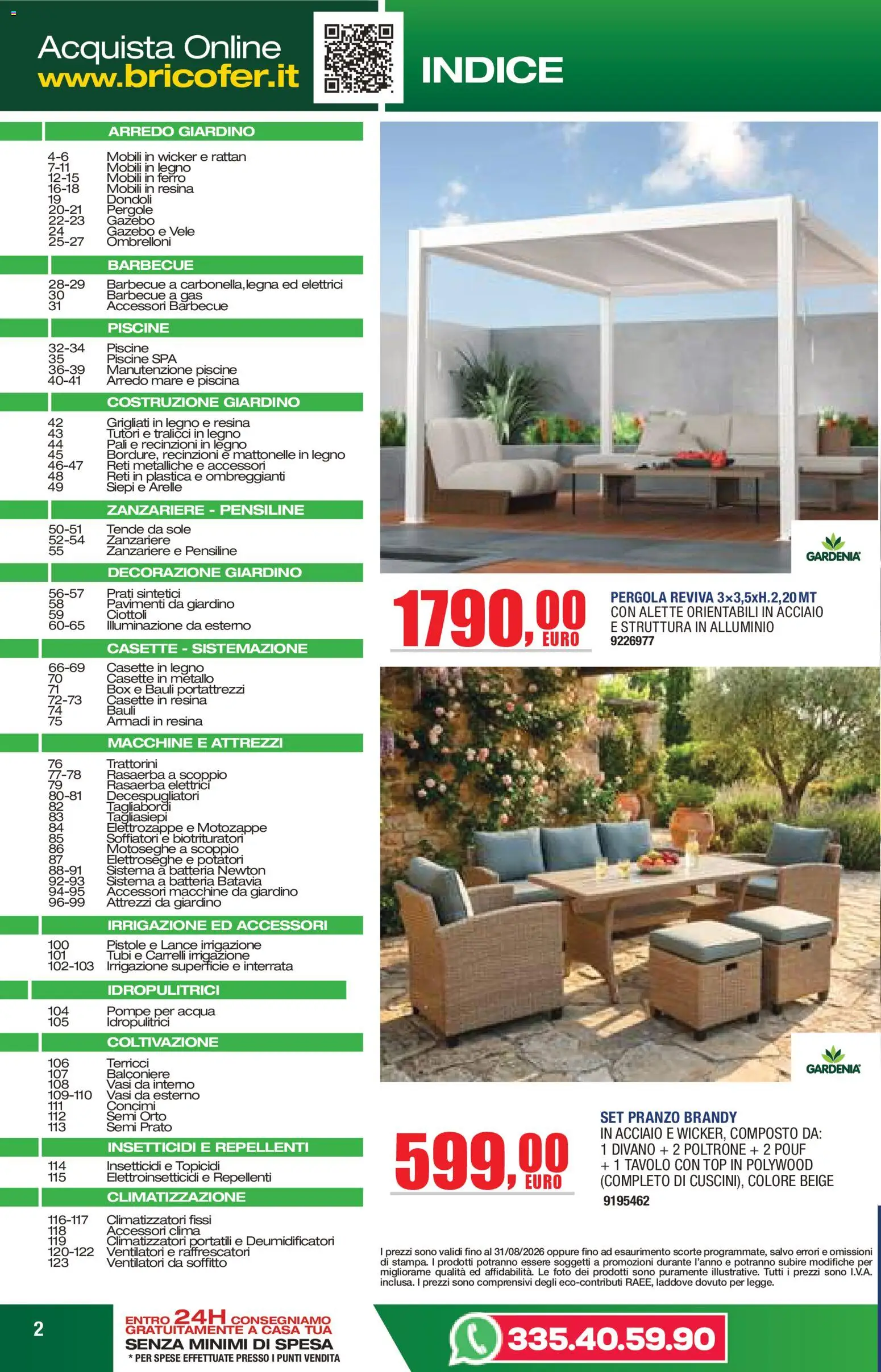 Volantino Bricofer del 14.04.2026 | Pagina: 2 | Prodotti: Ciottoli, Gazebo, Rasaerba, Tavolo