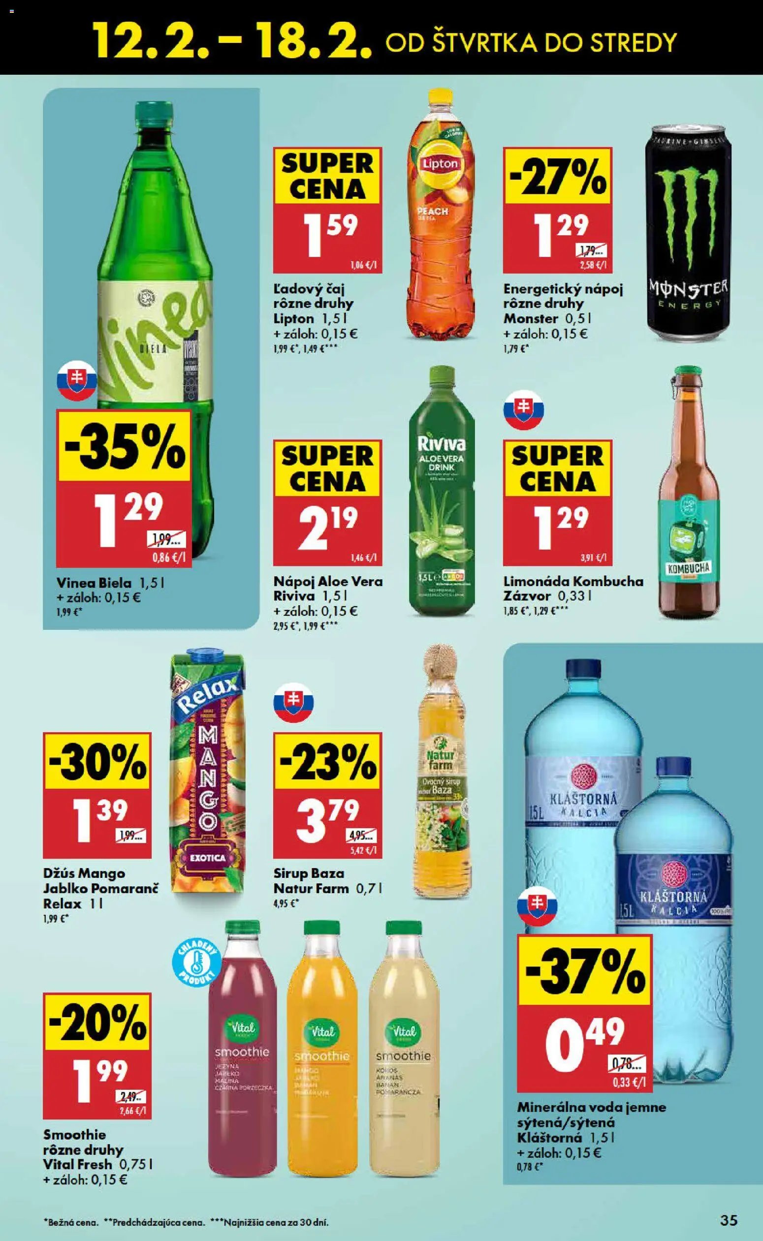 Nové Biedronka akcie – leták je platný od 12.02.2026 | Strana: 35 | Produkty: Zázvor, Minerálna voda, Mango, Energetický nápoj
