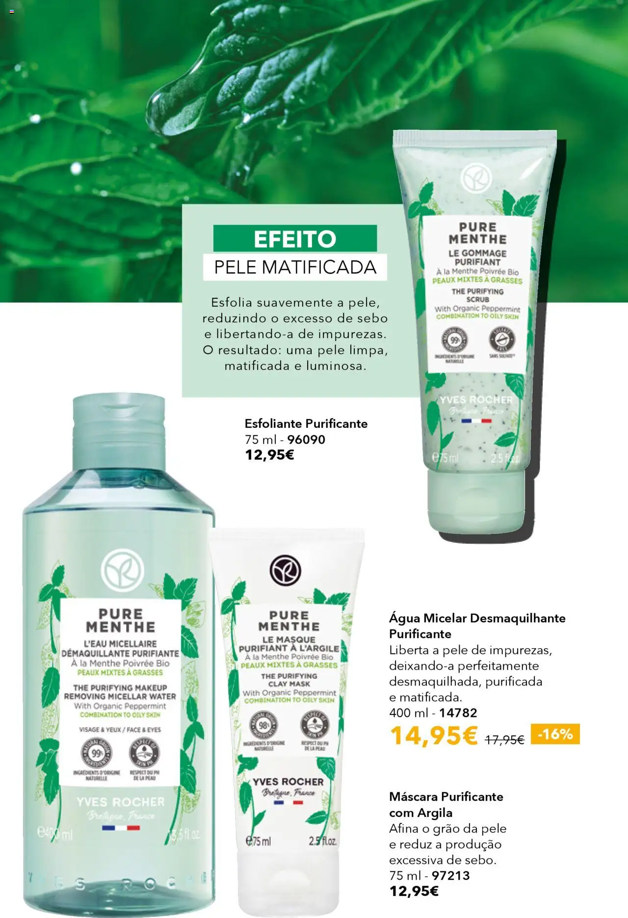 Yves Rocher catálogo 10 │ válido de 31.07.2025 | Página: 32 | Produtos: Agua, Argila, Água micelar