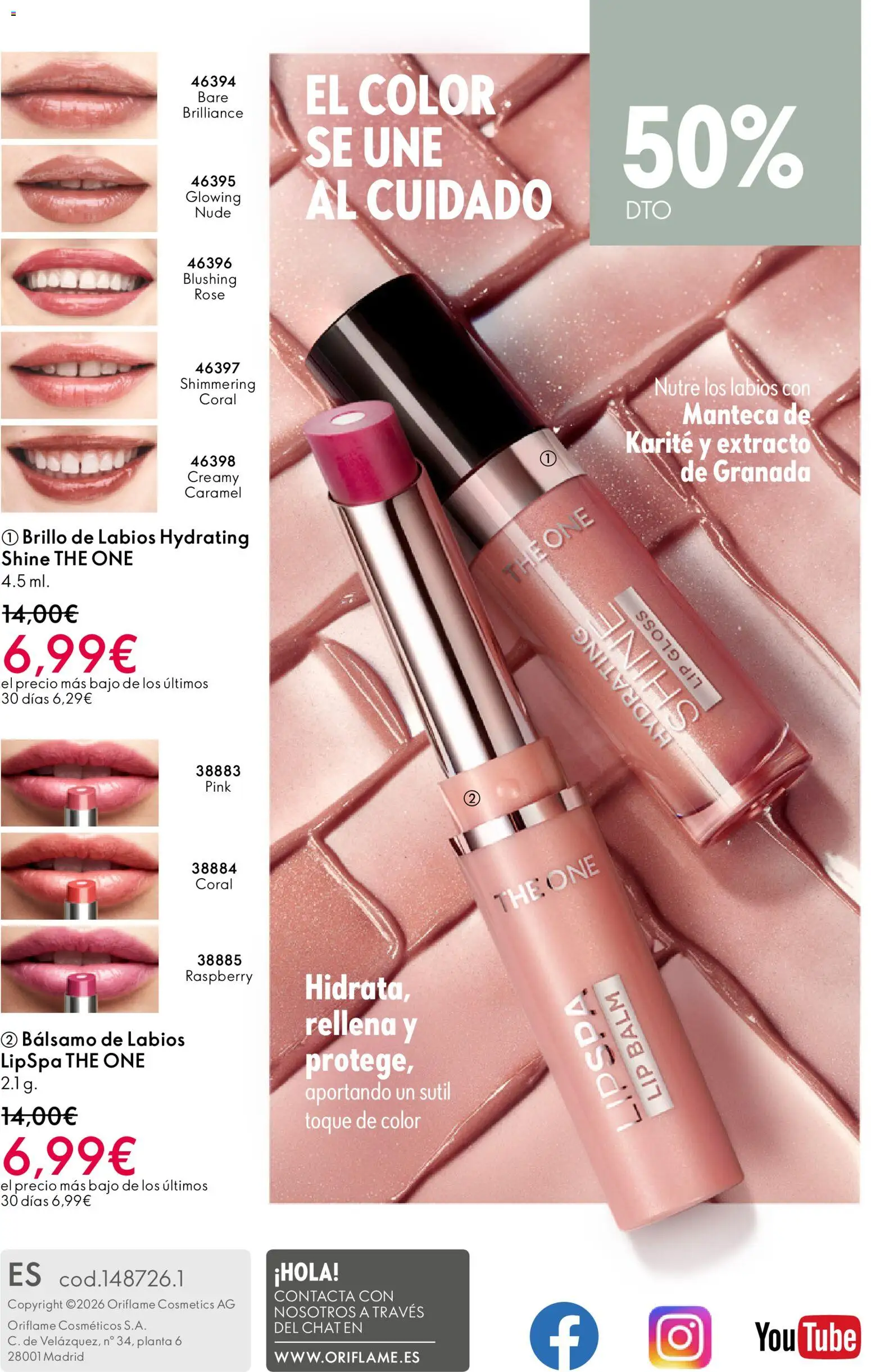 Oriflame - Catálogo Campaña 1 │ válido desde el 31.12.2025 | Página: 164 | Productos: Brillo de labios, Manteca, Γάλα σε σκόνη