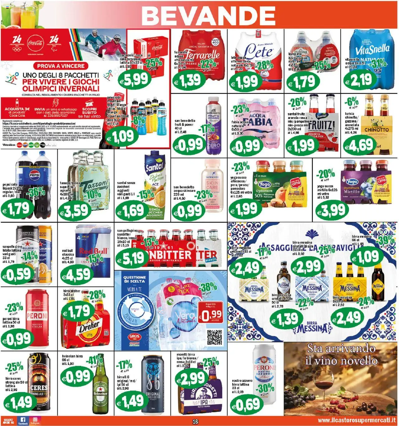 Volantino Il Castoro del 17.10.2025 | Pagina: 16 | Prodotti: Succo, Chinotto, Pesca, Bibite