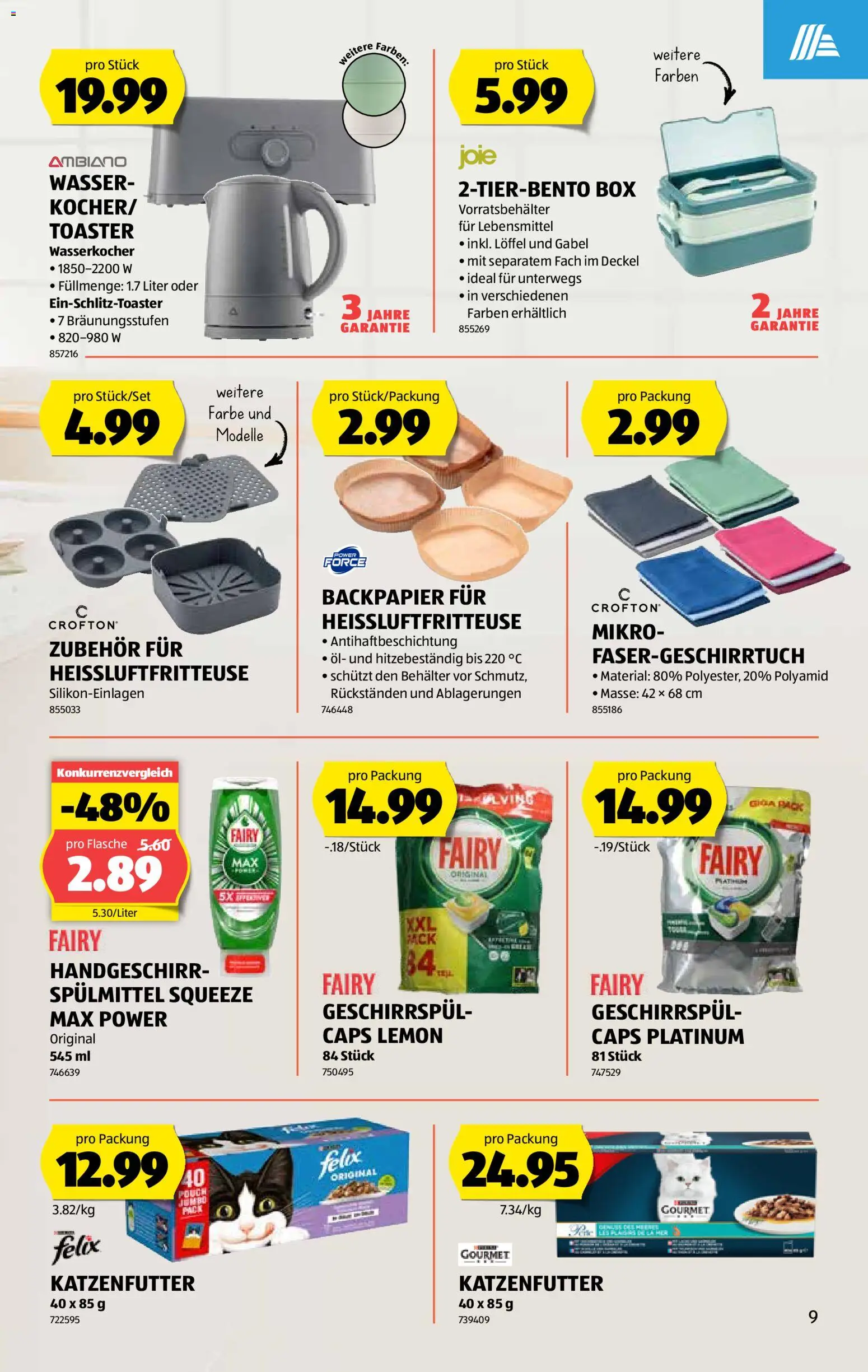 Aldi Aktionen – gültig ab 05.03.2026 | Seite: 10 | Produkte: Toaster, Öl, Wasser, Heißluftfritteuse
