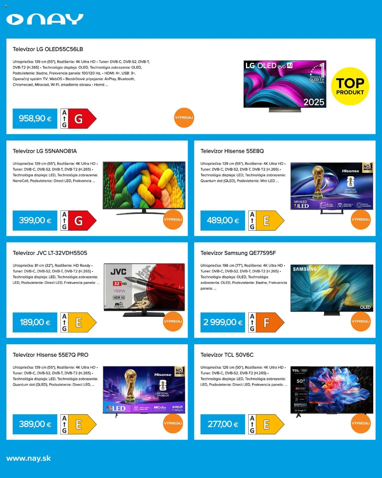 Nové NAY Elektrodom akcie – leták je platný od 12.01.2026 | Strana: 6 | Produkty: Tv, Samsung, Led, USB