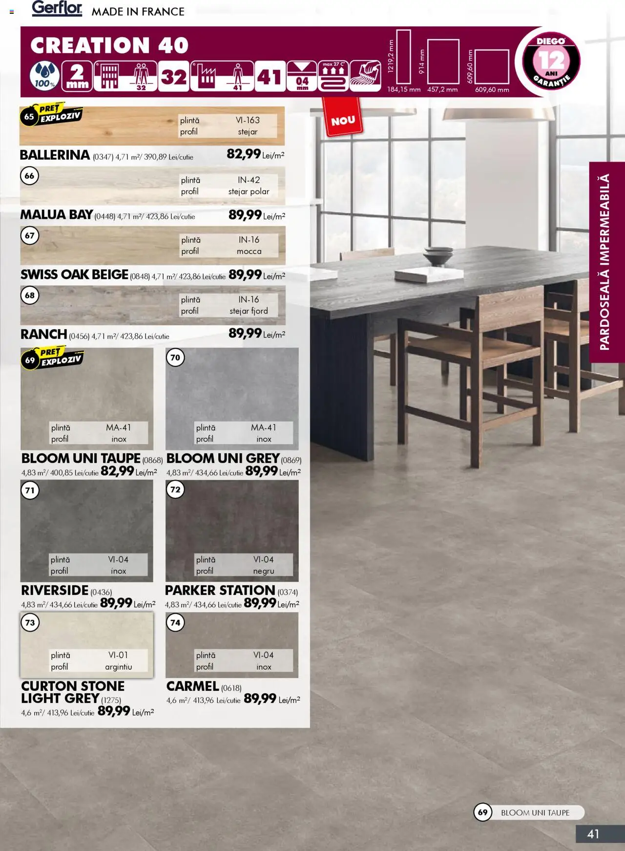 Noul catalog Diego – valabil de la 01.10.2025 | Pagină: 41 | Produse: Pardoseală