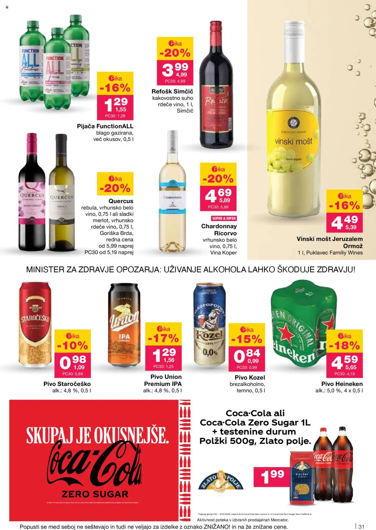 Novi Mercator katalog ponudbe – veljaven od 02.10.2025 | Stran: 31 | Izdelki: Falafel, Pivo, Testenine