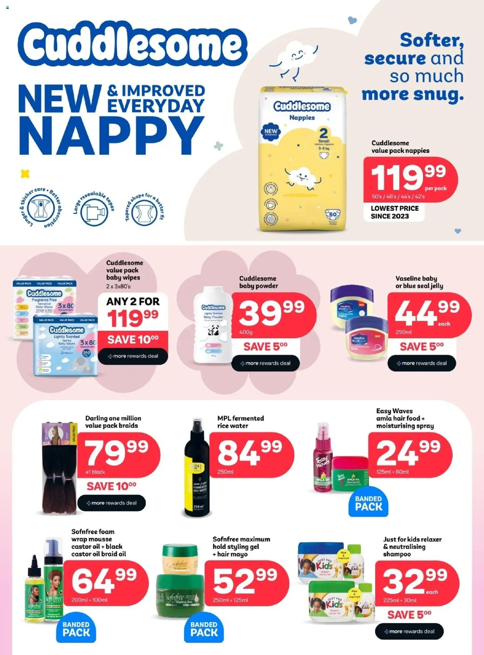 New PEP Stores catalogue – valid from 24.10.2025 | Page: 3 | Products: Braids, Fragrance, Shampoo, Nappies