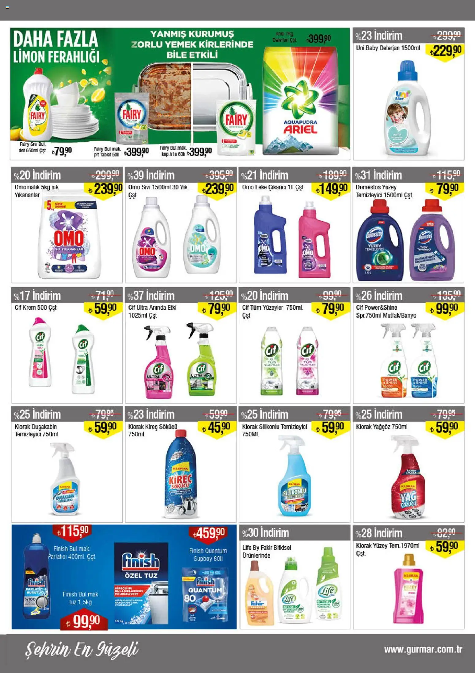 Gürmar - Katalog - 16.02.2026 tarihinden itibaren geçerlidir | Sayfa: 15 | Ürünler: Leke çıkarıcı, Deterjan, Parlatıcı, Limon