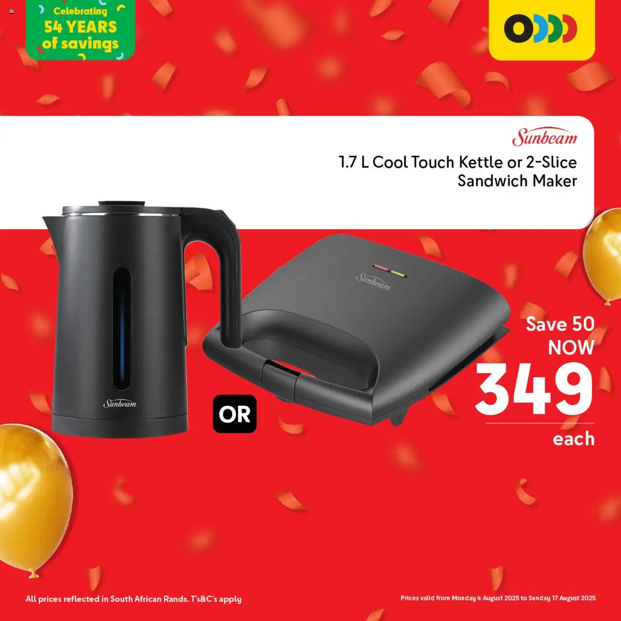 Makro Birthday Deals Kitchen │ valid from 04.08.2025 | Page: 5 | Products: Kettle, Sandwich maker