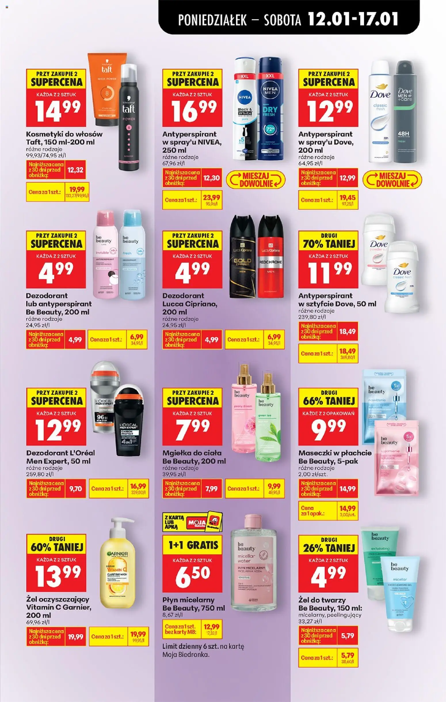 Biedronka gazetka od 12.01.2026 | Strona: 65 | Produkty: Karta, Kosmetyki, Body, Dezodorant