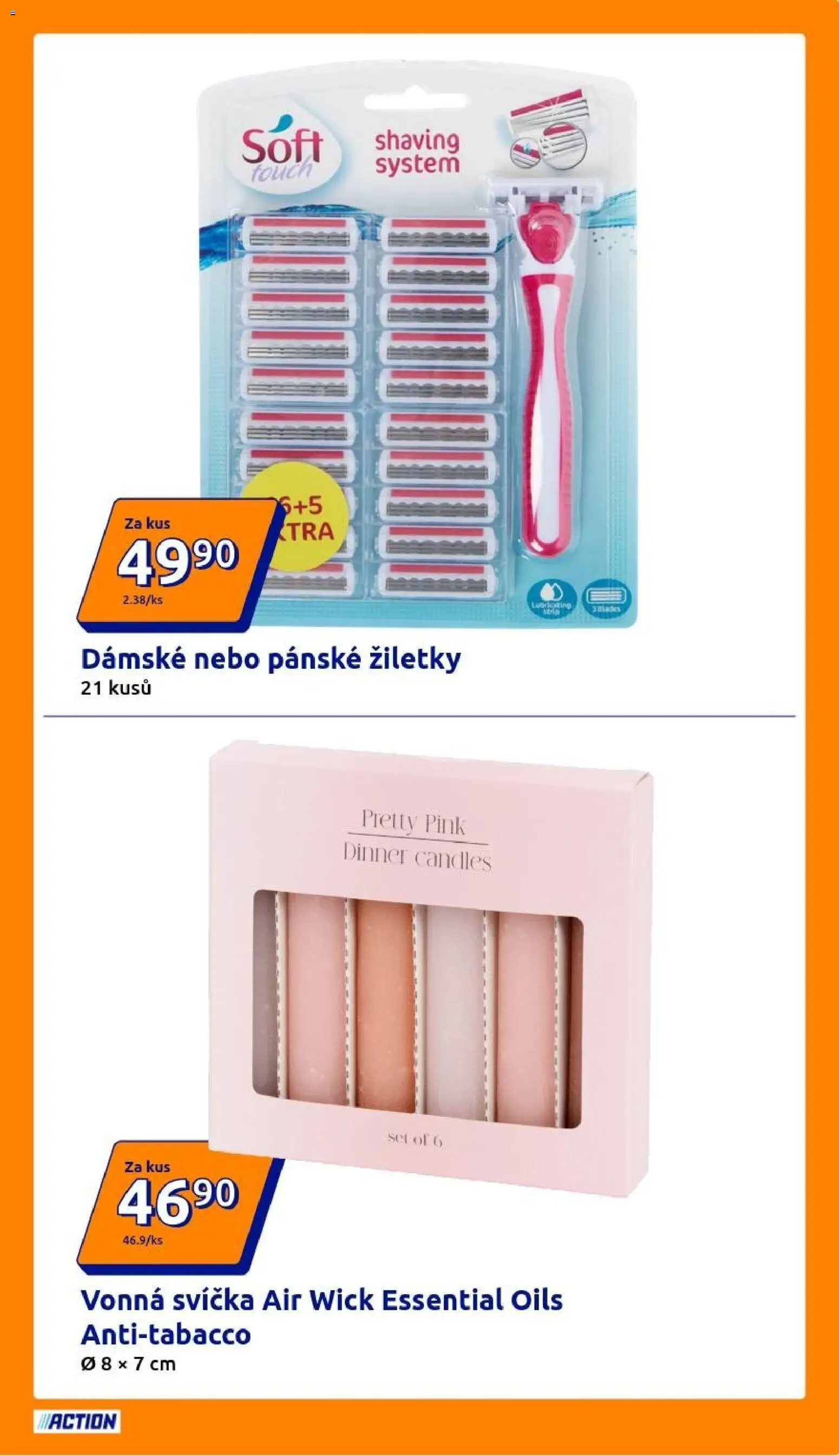 Action leták od 11.03.2026 | Strana: 3 | Produkty: Žiletky, Svíčka, Air Wick