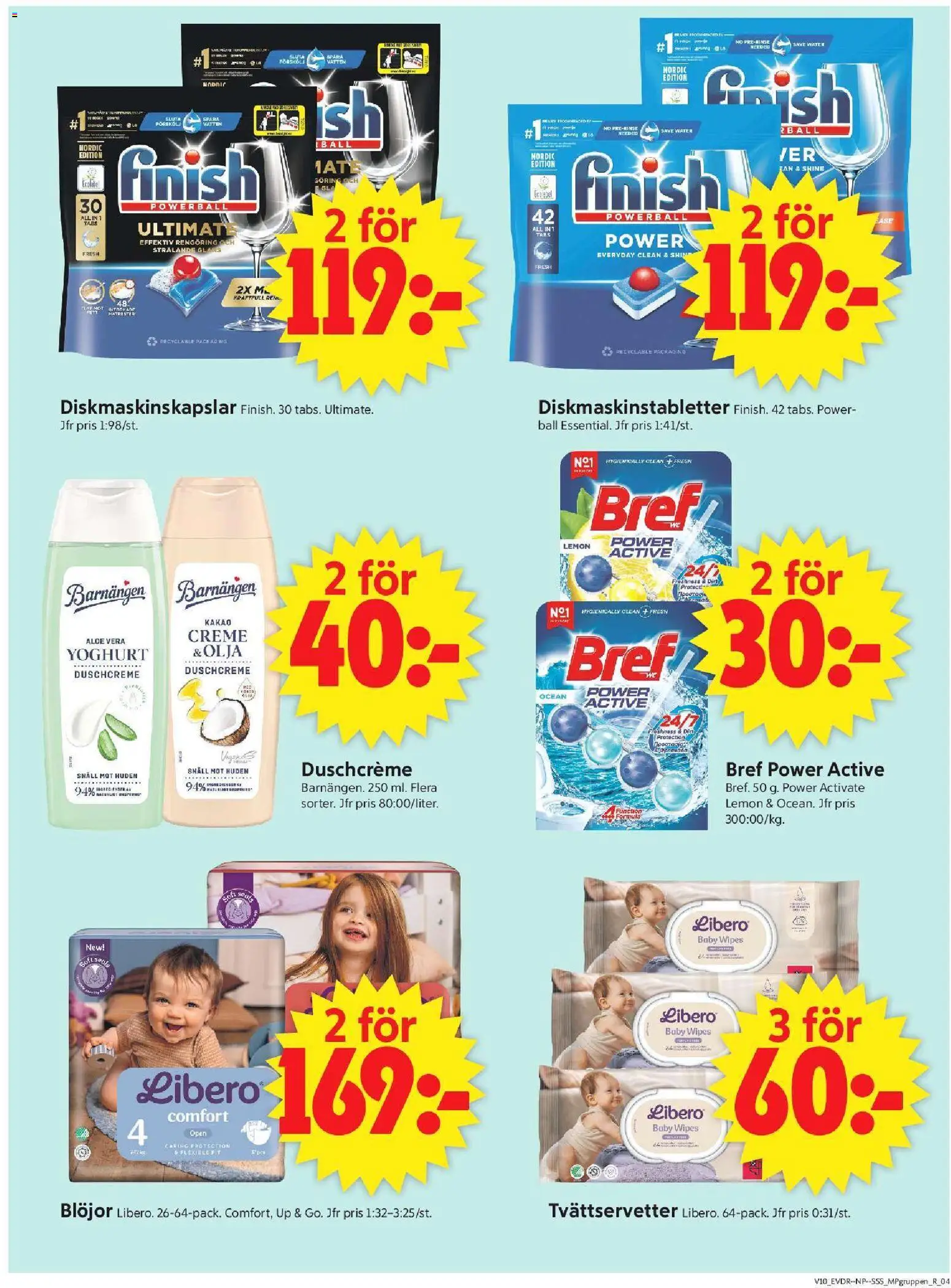 ICA Supermarket reklamblad aktuell från 02.03.2026 | Sida: 13 | Produkter: Diskmaskinstabletter, Yoghurt, Olja, Blöjor