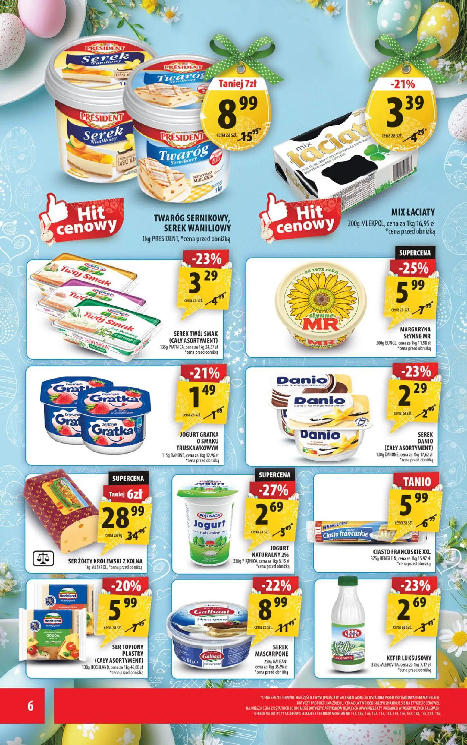 Arhelan gazetka od 27.03.2026 | Strona: 6 | Produkty: Jogurt naturalny, Delikatesy, Margaryna, Twaróg