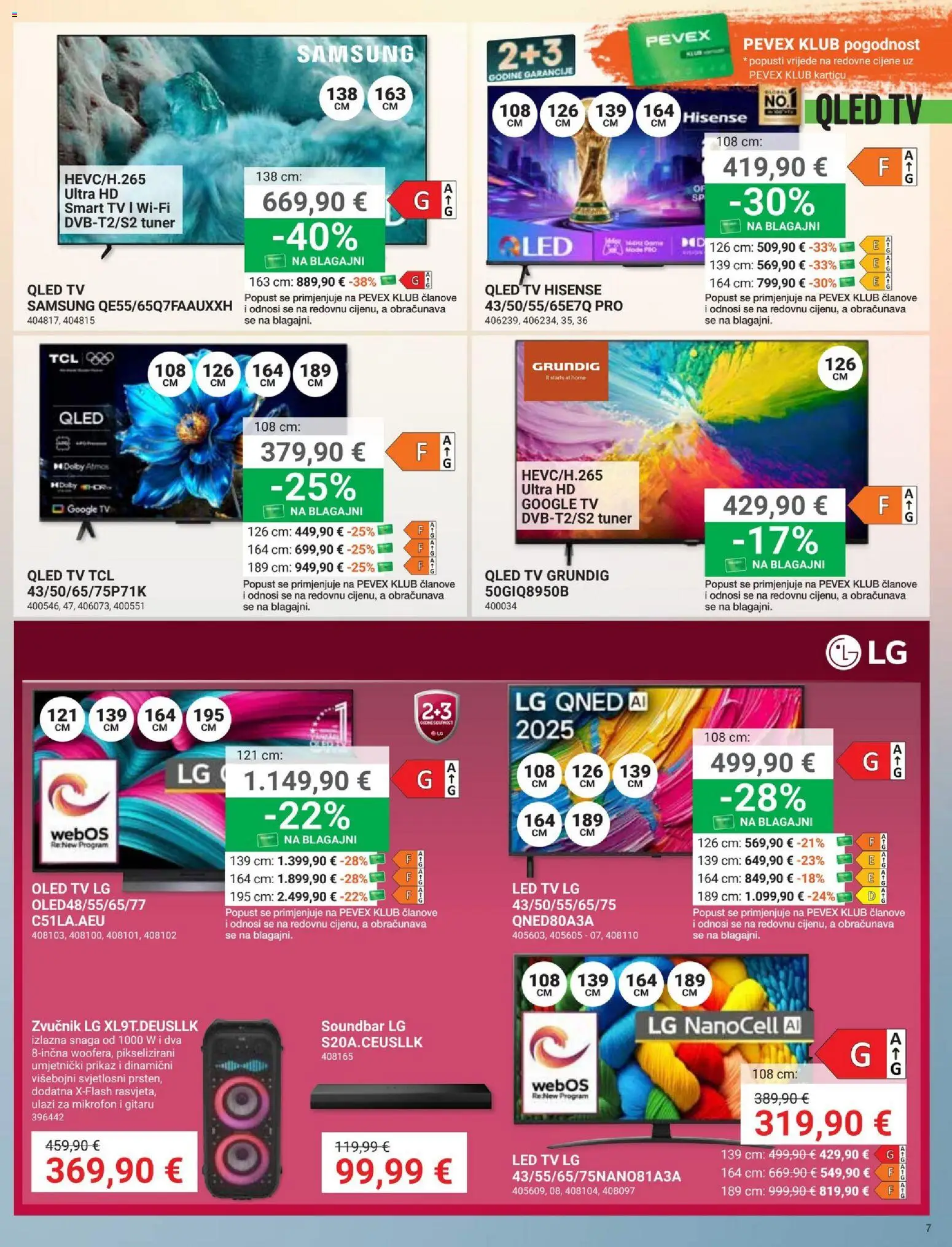 Pevex katalog | vrijedi od 05.03.2026 | Stranica: 7 | Proizvodi: Smart TV, Tv, Mikrofon, Zvučnik
