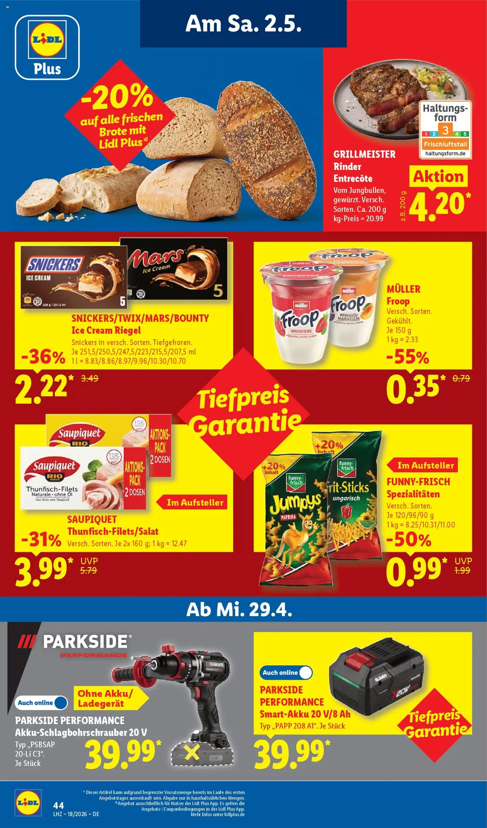 Lidl Prospekt – gültig ab 27.04.2026 | Seite: 68 | Produkte: Thunfisch, Entrecote, Snickers, Ladegerät
