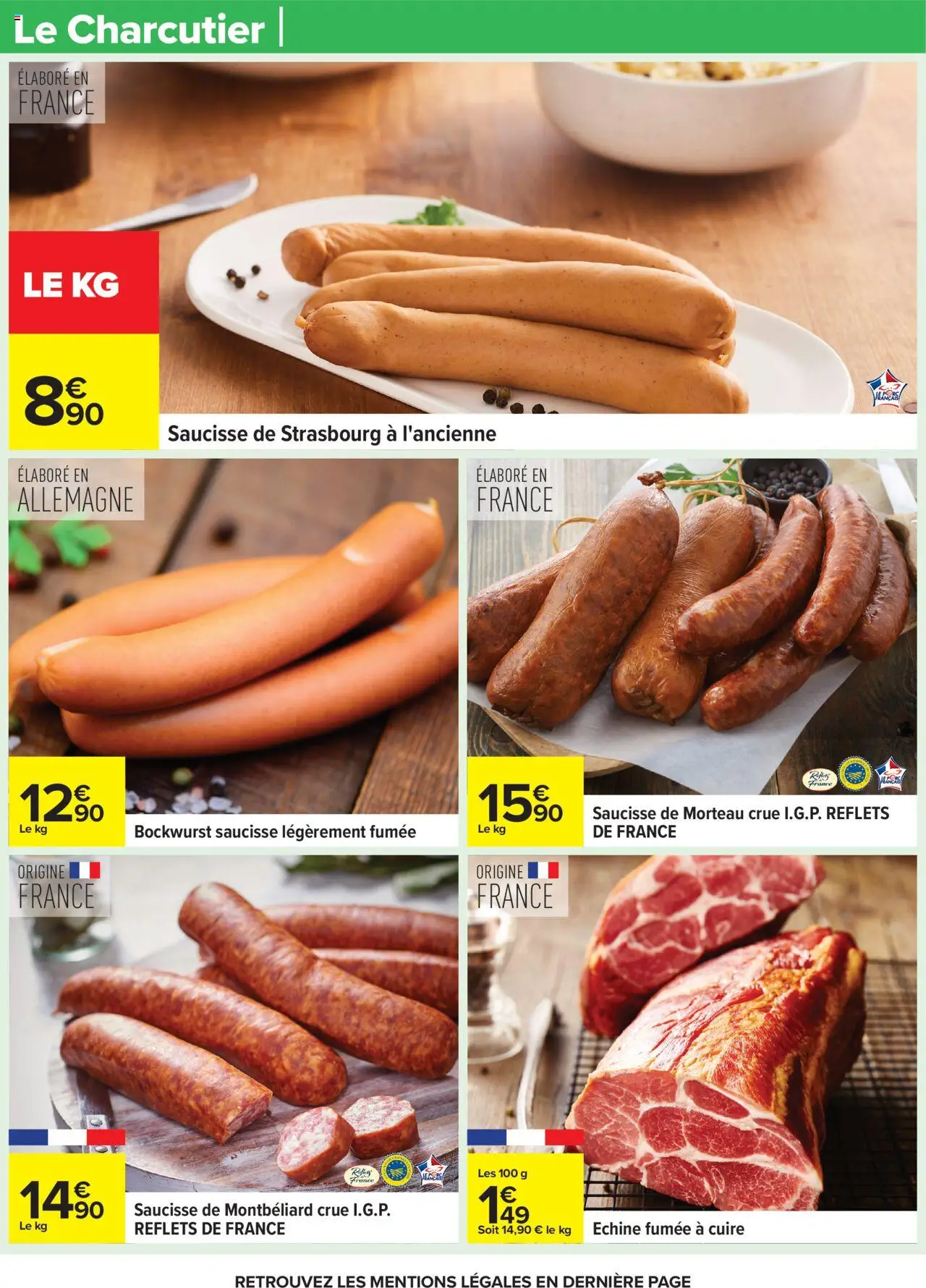 {H1} | Page: 16 | Produits: Saucisse
