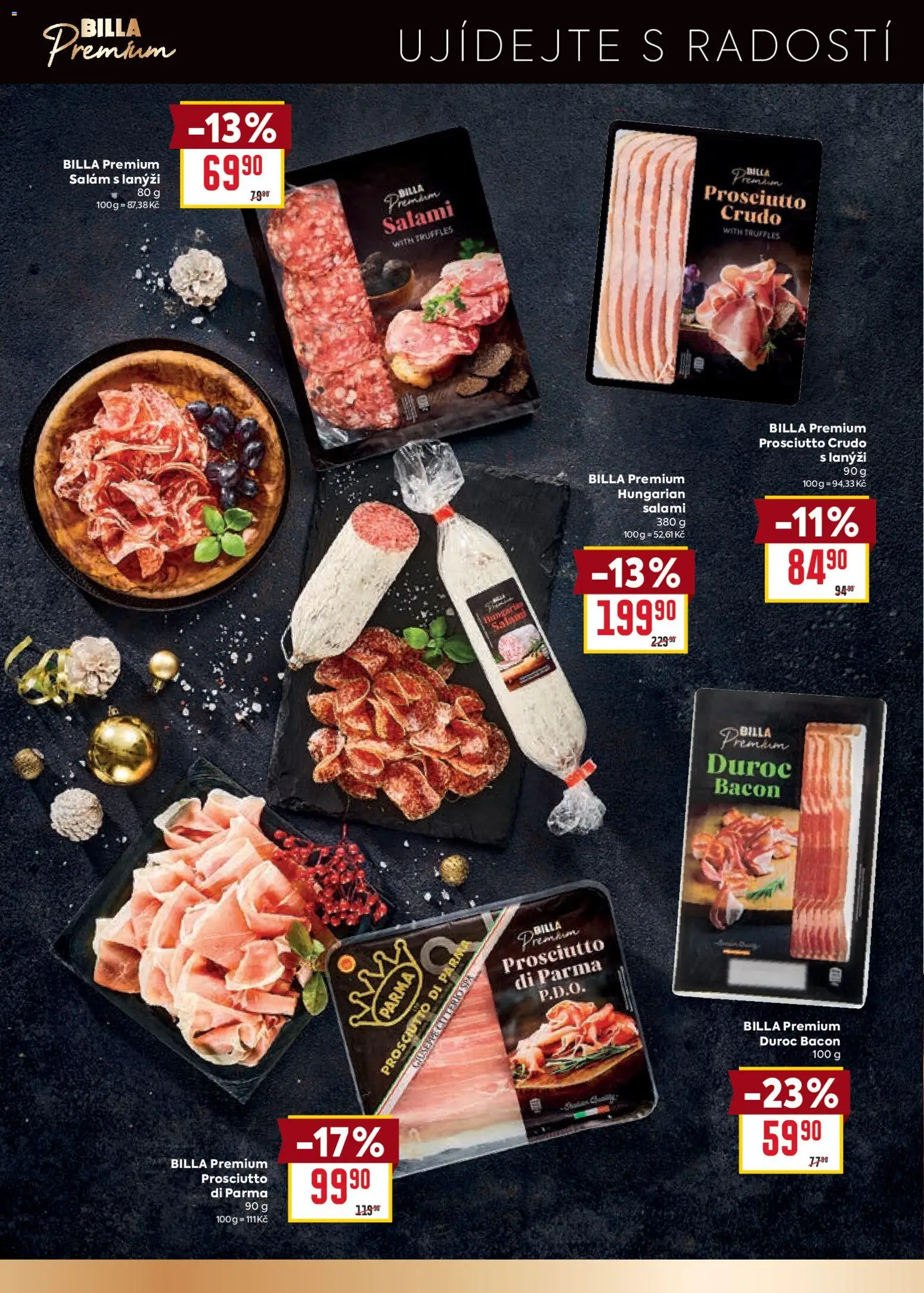 Billa Velký leták od 12.11.2025 | Strana: 22 | Produkty: Salám, Prosciutto, Truffles, Crudo