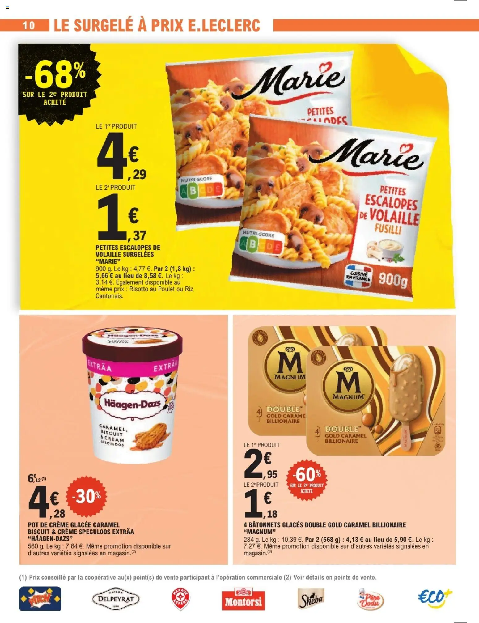 {H1} | Page: 10 | Produits: Glaces, Fusilli, Volaille, Crème