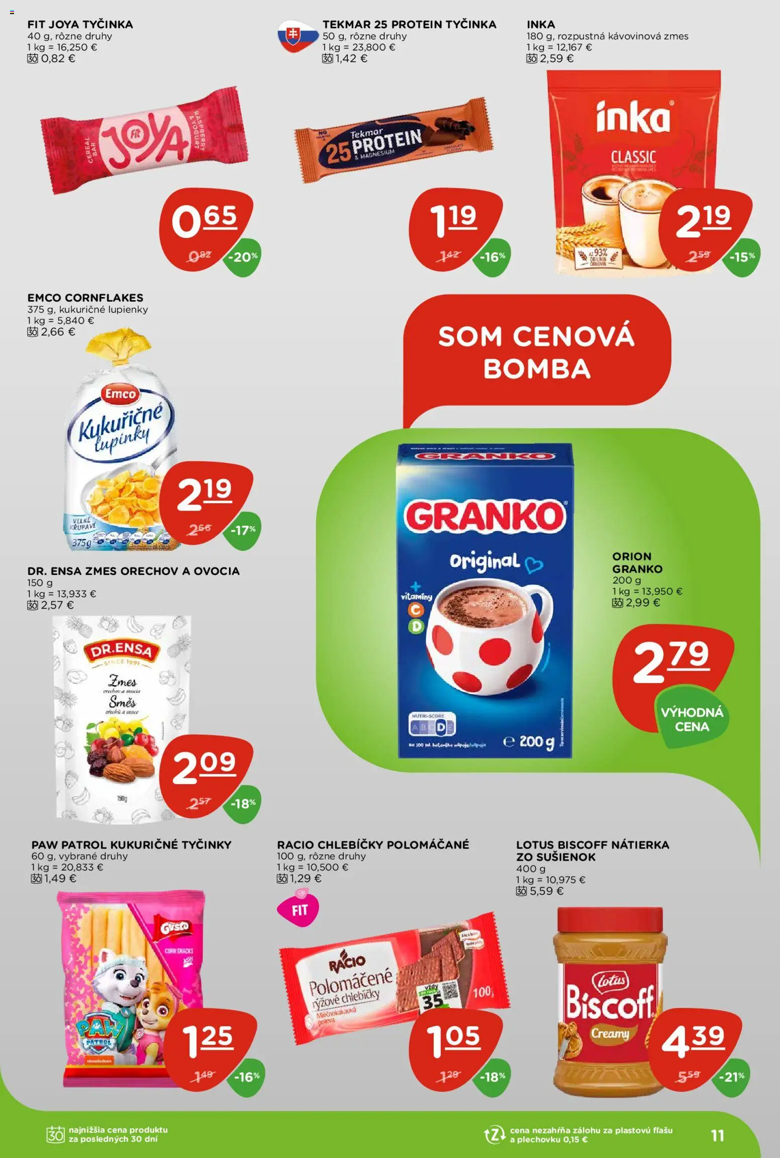 Nové Terno akcie – leták je platný od 05.03.2026 | Strana: 11 | Produkty: Protein, Granko