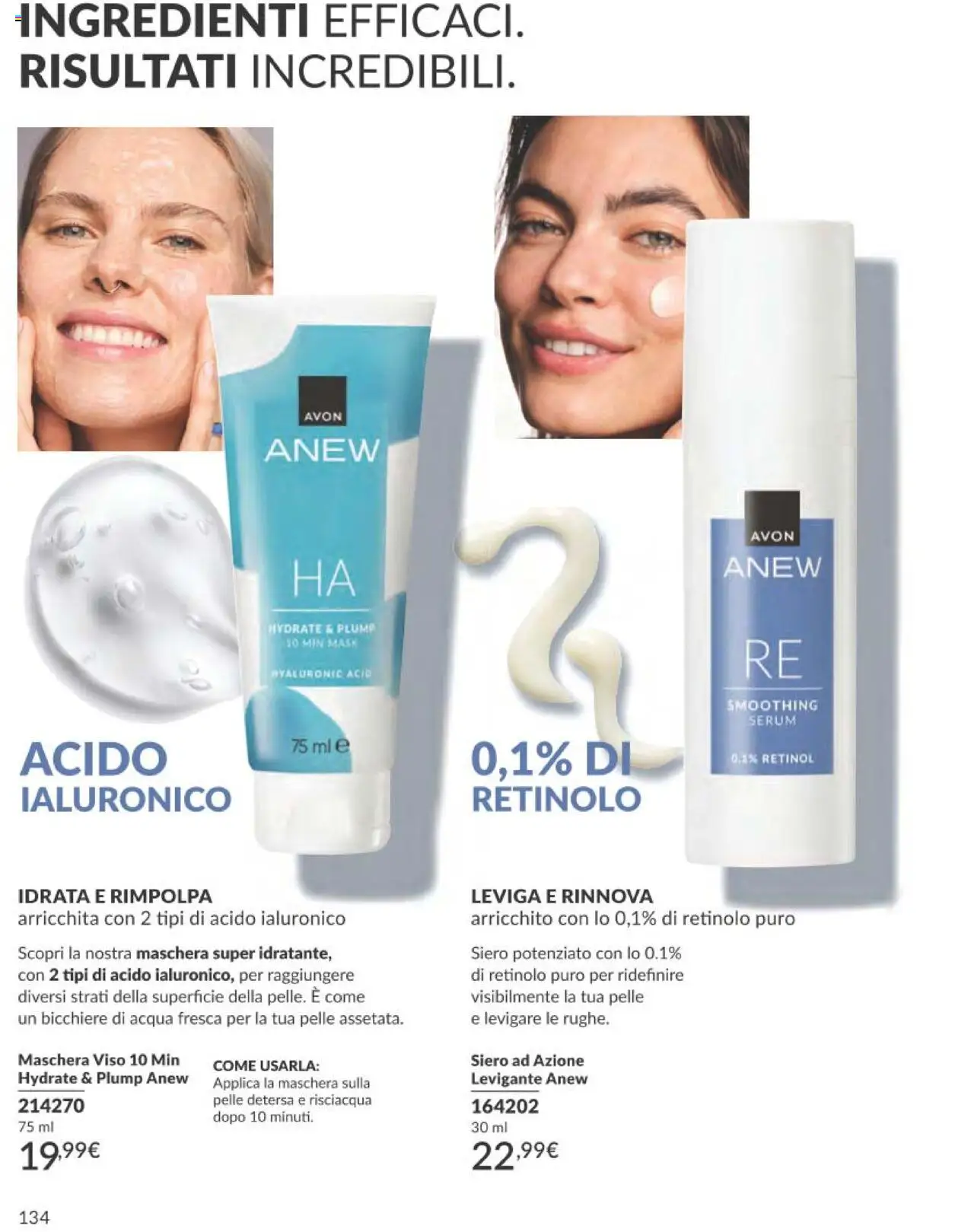 Volantino Avon del 01.10.2025 | Pagina: 134 | Prodotti: Maschera, Maschera viso, Acqua