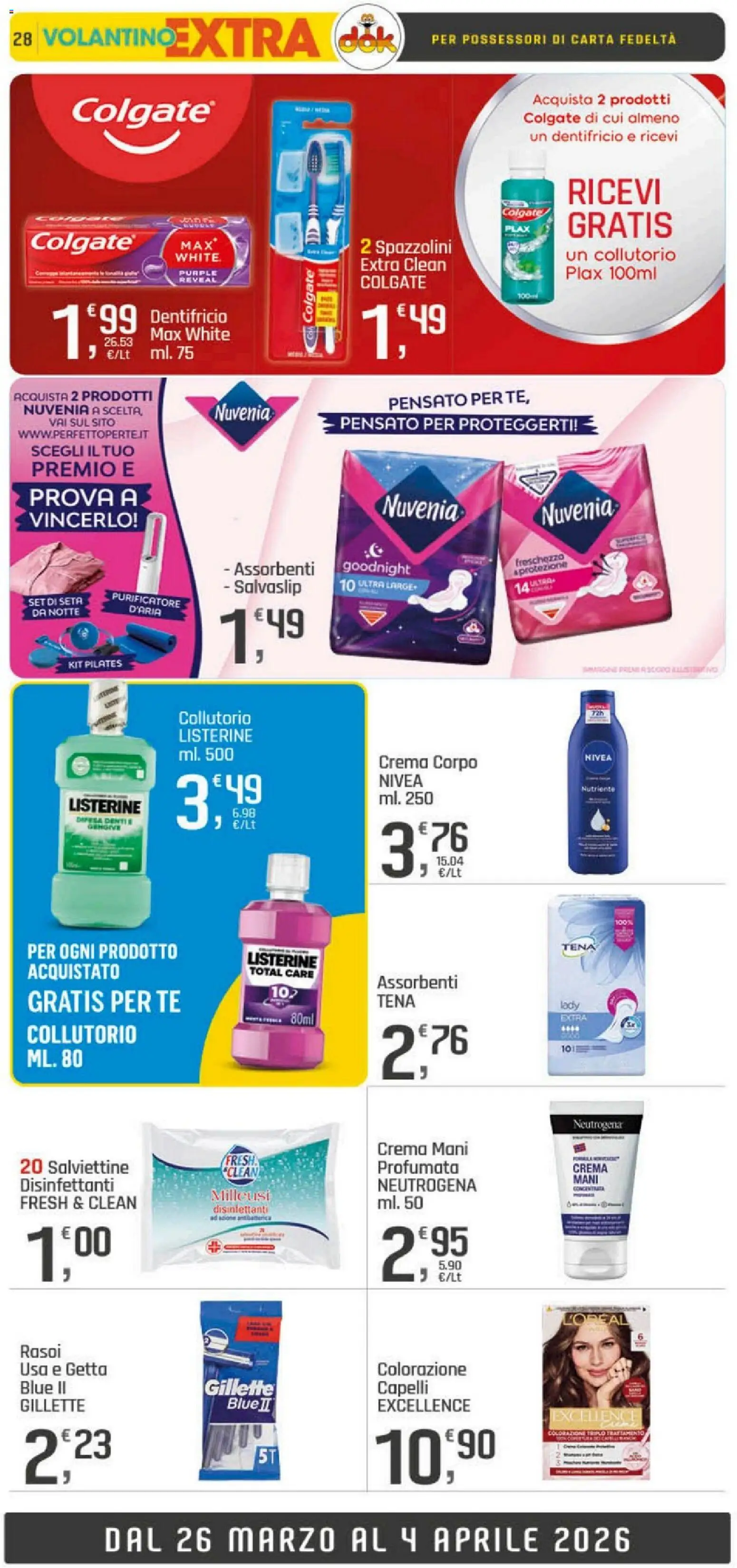 Volantino DOK del 26.03.2026 | Pagina: 28 | Prodotti: Crema, Dentifricio, Collutorio, Tè