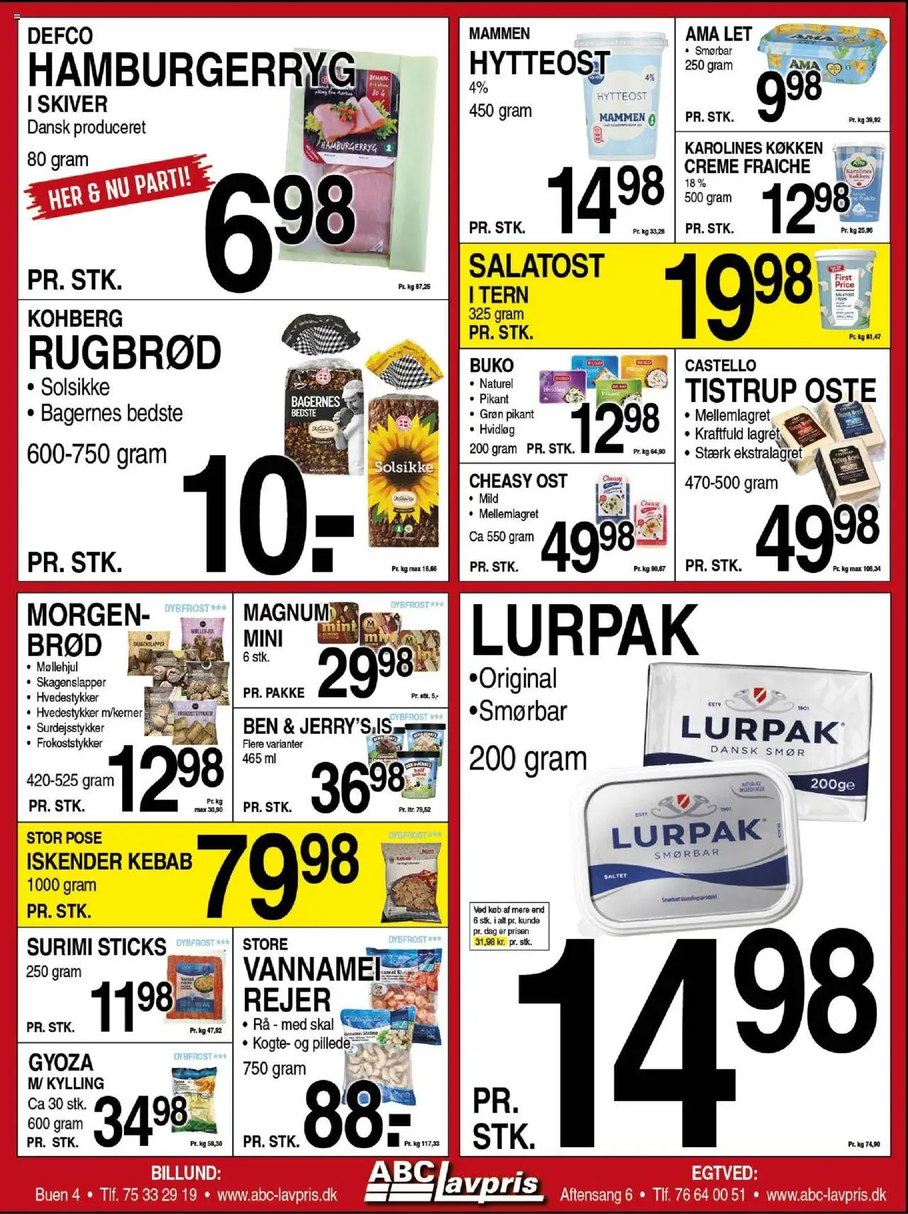 Abc Lavpris Tilbudsavis gyldig fra 18.06.2025 | Side: 4 | Produkter: Ost, Creme, Is, Hamburgerryg