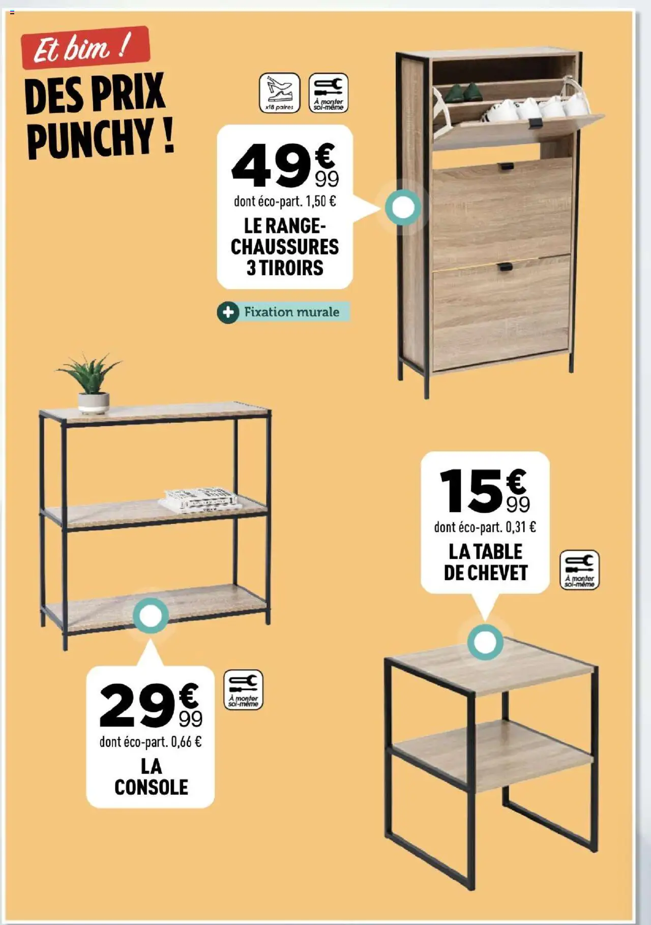  | Page: 38 | Produits: Table de chevet, Table, Range chaussures, Tiroirs