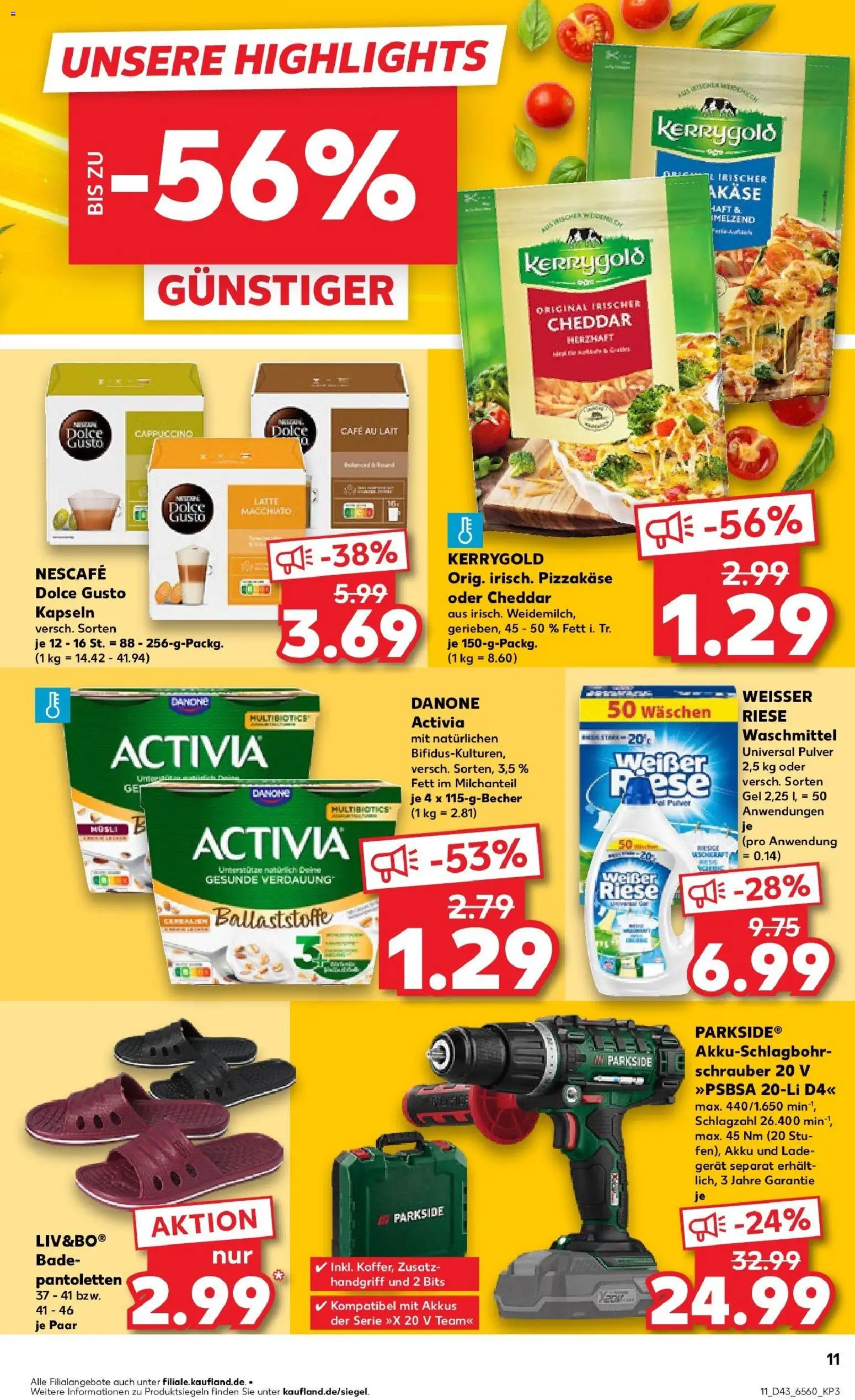 Kaufland prospekt Sinzig	 – gültig ab 23.10.2025 | Seite: 11 | Produkte: Activia, Waschmittel, Dolce Gusto kapseln, Dolce gusto