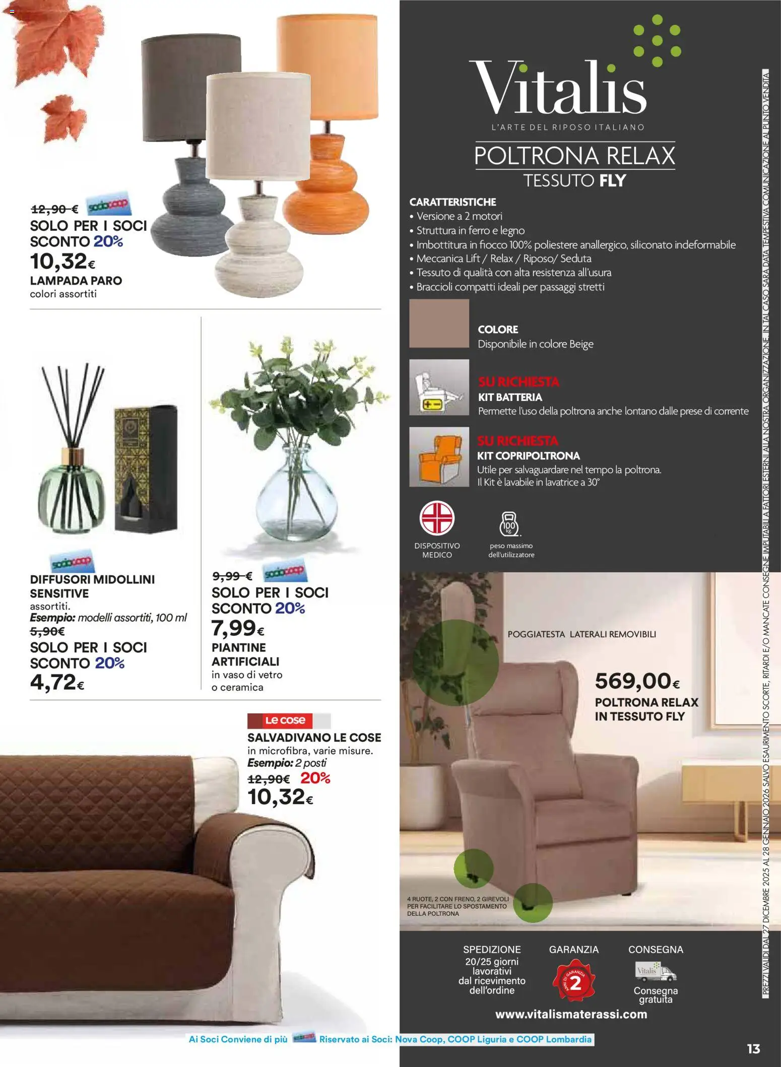 Volantino Ipercoop del 27.12.2025 | Pagina: 13 | Prodotti: Braccioli, Lavatrice, Batteria, Copripoltrona