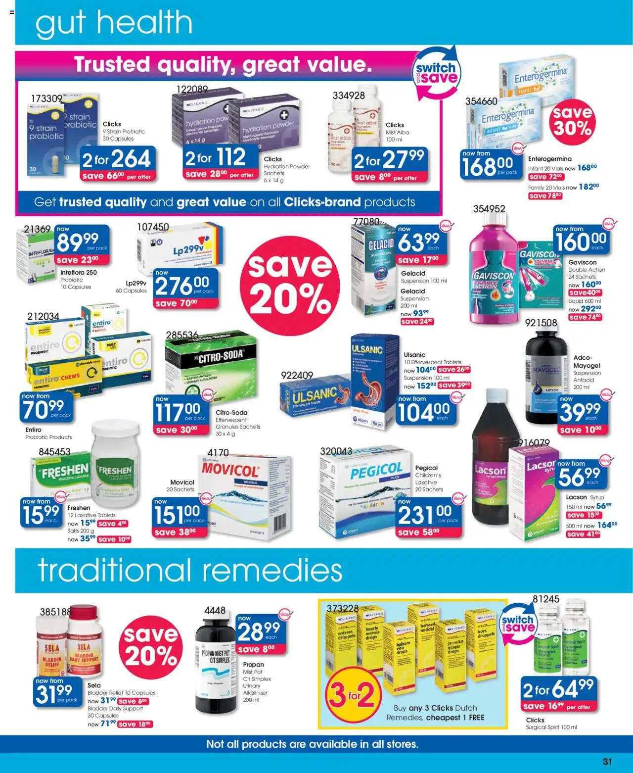 New Clicks catalogue – valid from 23.09.2025 | Page: 31 | Products: Powder, Switch, Syrup