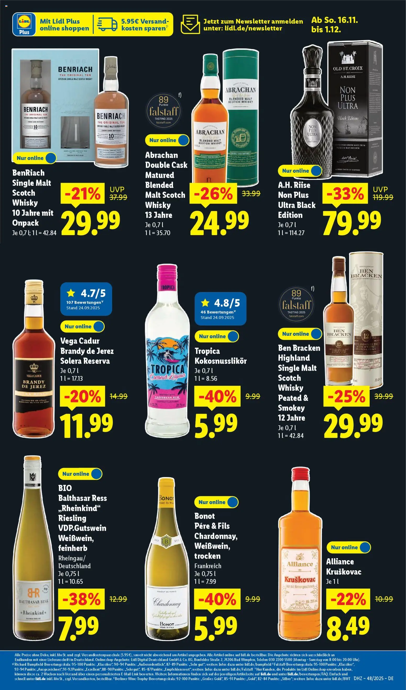 Lidl Prospekt Gundelsheim – gültig ab 24.11.2025 | Seite: 19 | Produkte: Whisky, Rum, Bad, Telefon