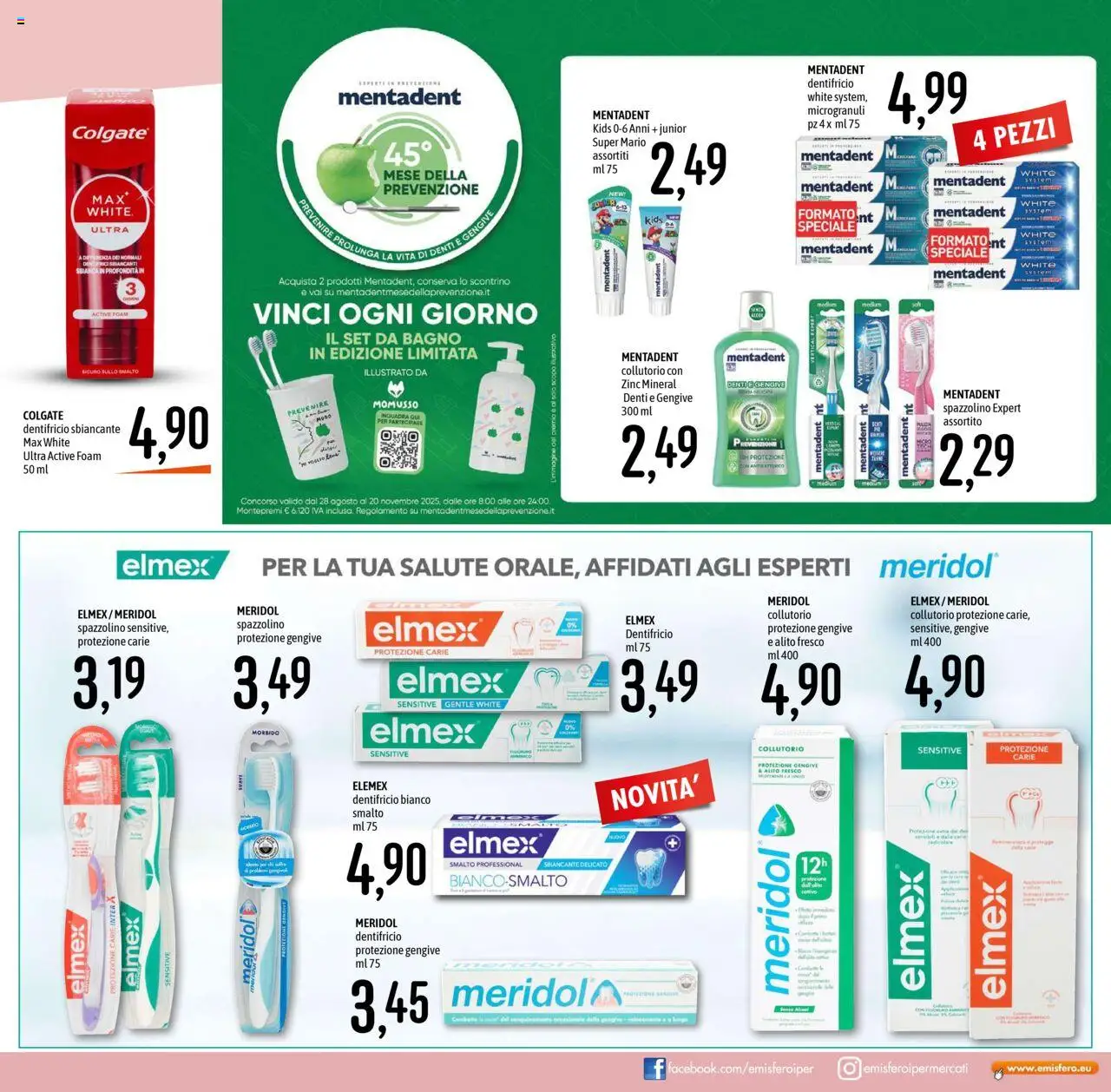 Volantino Emisfero del 25.09.2025 | Pagina: 29 | Prodotti: Dentifricio, Spazzolino, Collutorio, Bagno