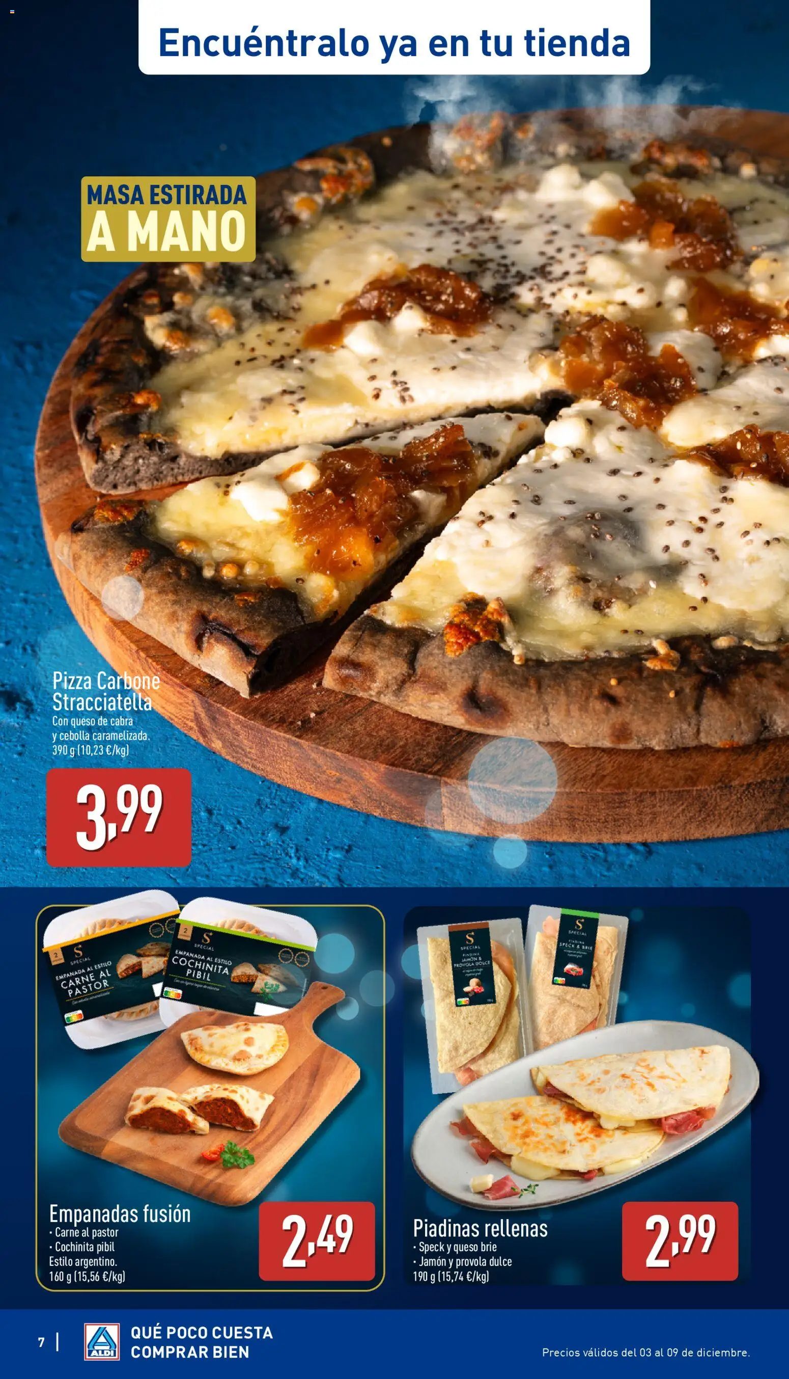 Aldi folleto Canarias │ válido desde el 04.12.2025 | Página: 7 | Productos: Queso, Jamón, Pizza, Παγωμένο τσάι