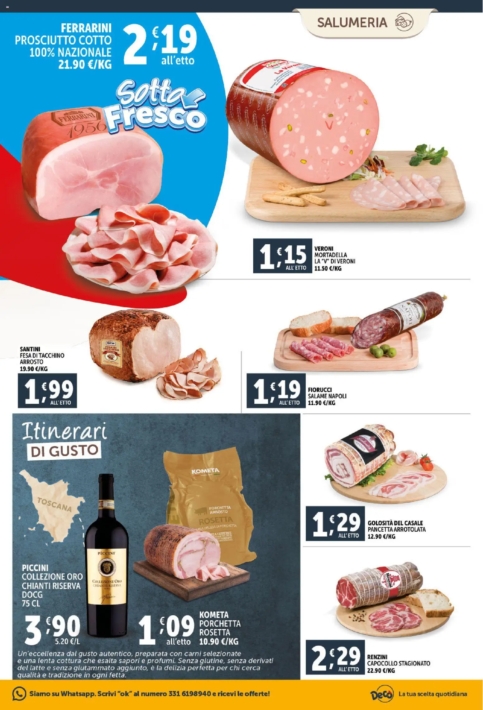 Volantino Decò del 23.02.2026 | Pagina: 3 | Prodotti: Arrosto, Porchetta, Prosciutto Cotto, Latte